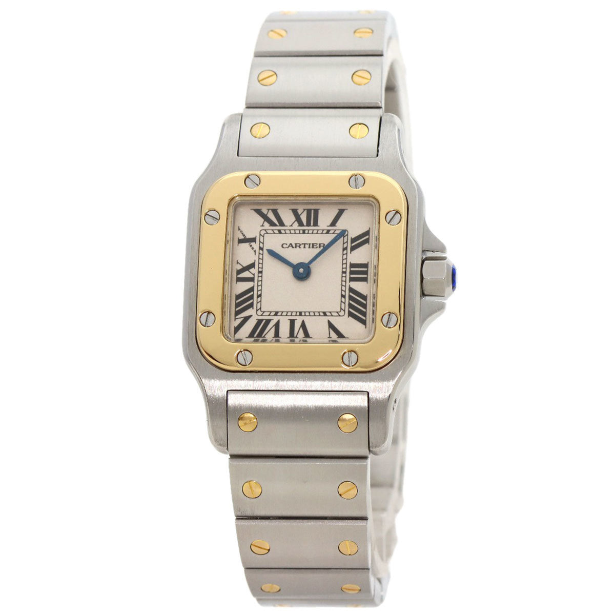 Pre-Owned Cartier W20012C4 Santos Galbe SM Watch Stainless Steel SS K18YG Ladies CARTIER