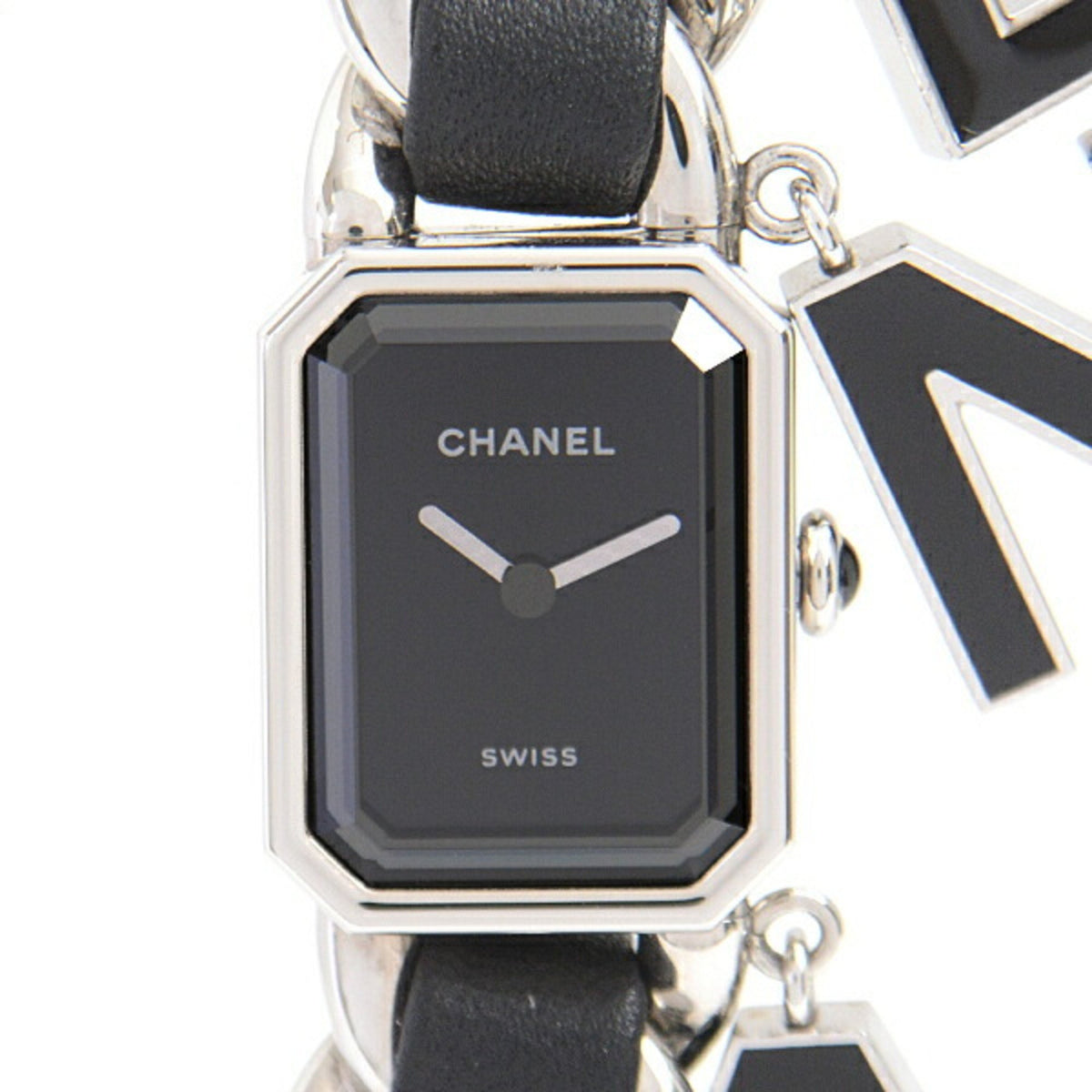Montre Chanel d'occasion pour femme Premiere Wanted de Charm à piles avec cadran noir CHANEL H7471 
