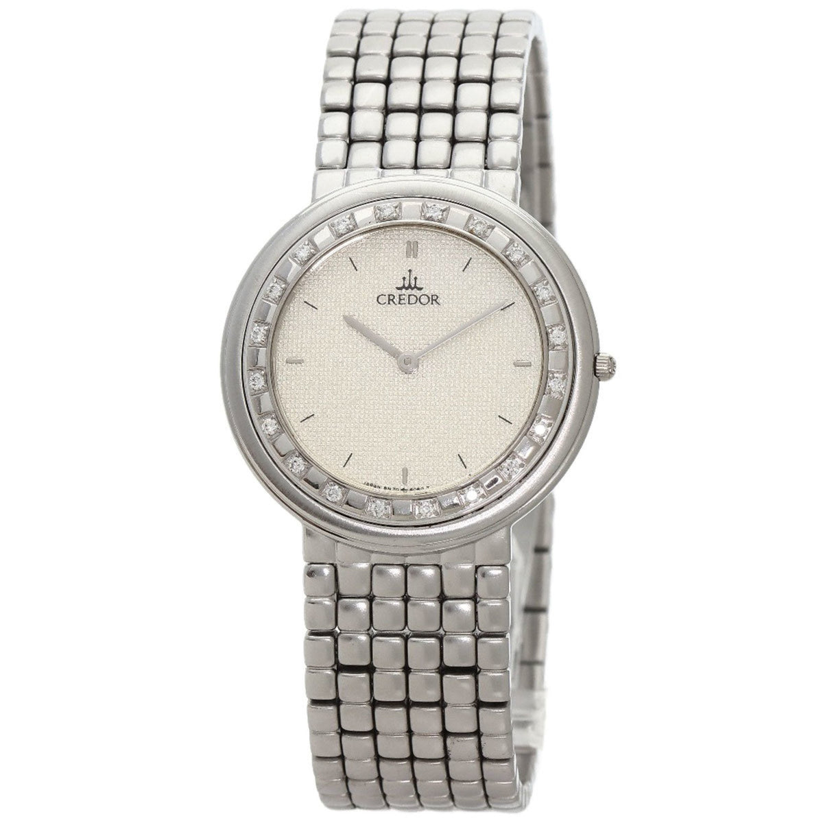Pre-Owned Seiko 8N70-6030 Credor Diamond Watch Stainless Steel SS K18WG Men's SEIKO