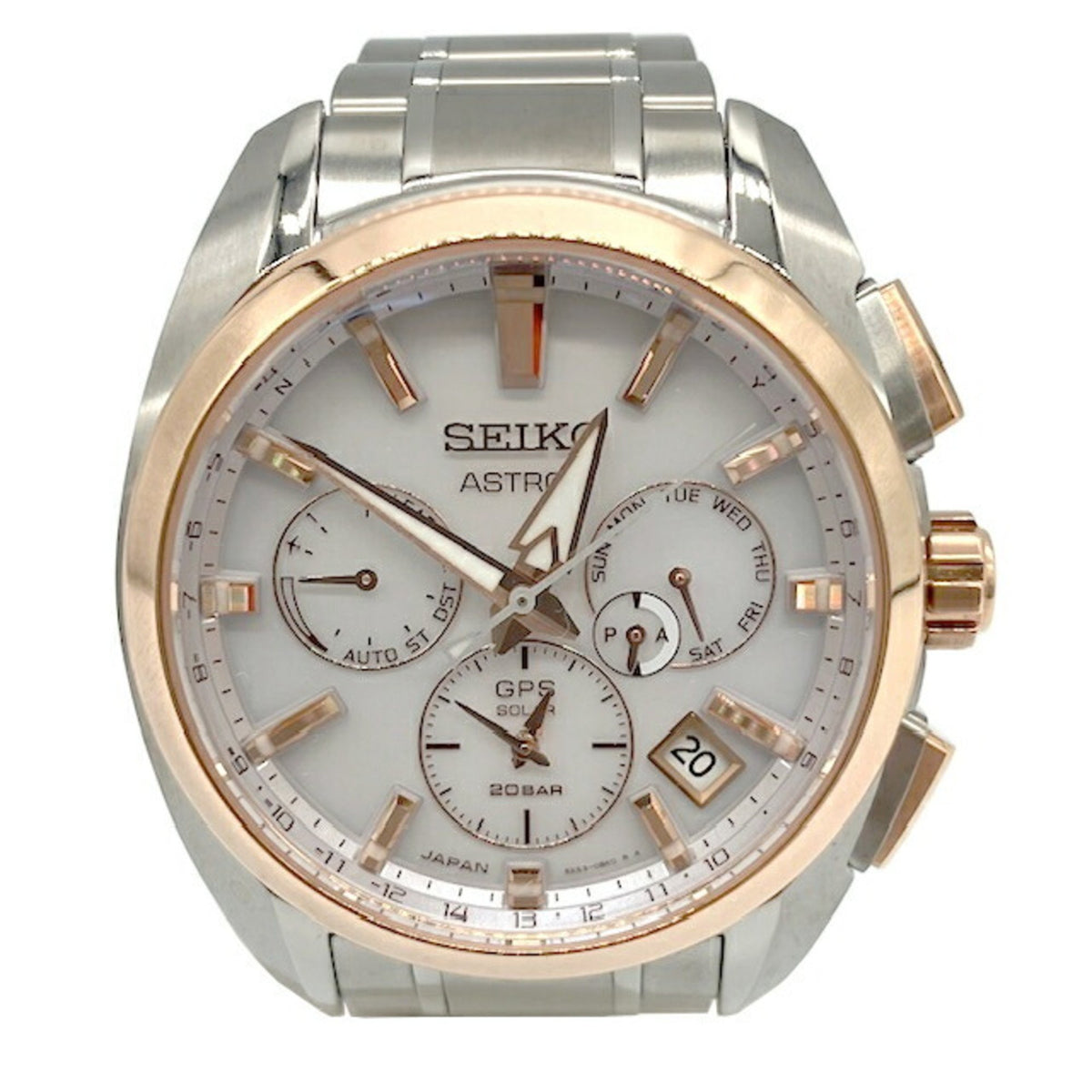 Pre-Owned SEIKO Astron Sports 5X53-0AV0 SBXC104 White Dial GPS Solar Radio Men's Watch Luxury