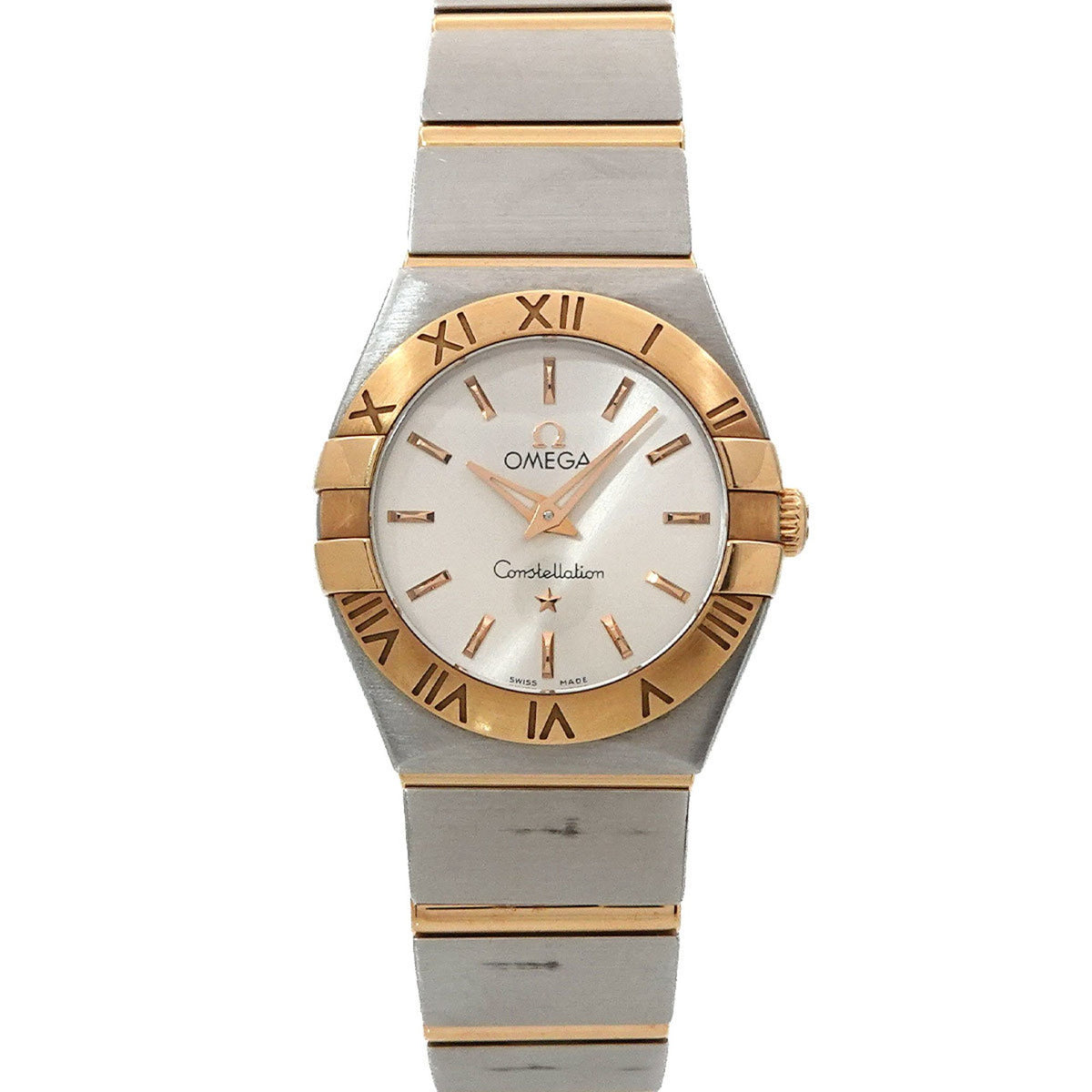 Pre-Owned OMEGA Constellation Brushed Two-tone 123 20 24 60 02 001 Women's Watch Silver PG Pink Gold Quartz