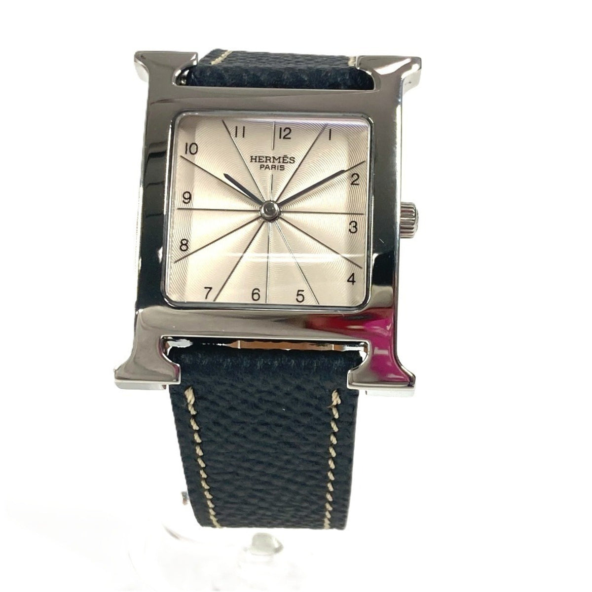 Pre-Owned HERMES HH1.510 H Watch Ladies Men's Logo Wristwatch SS Silver Like New