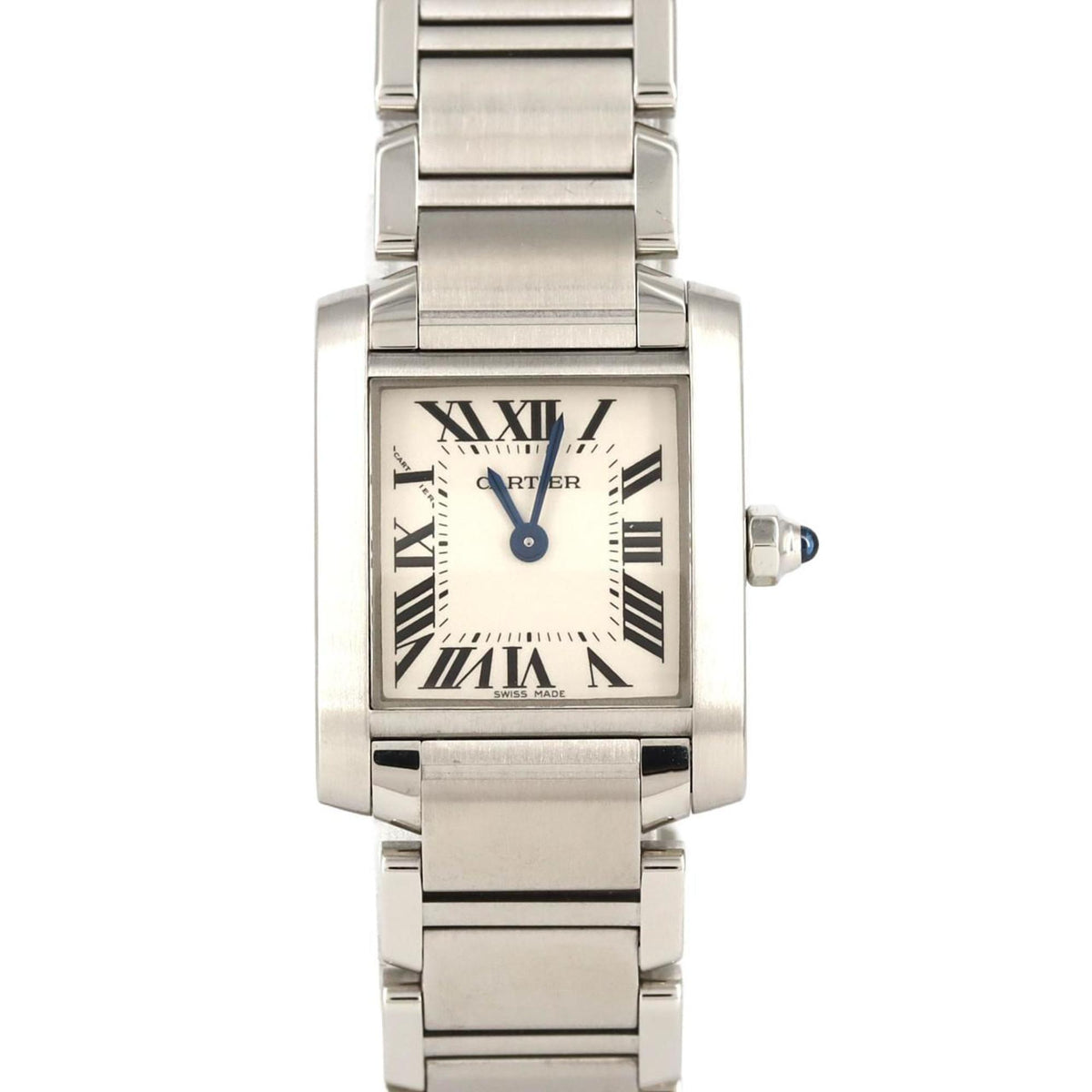 Gebrauchte Cartier Tank Francaise SM W51008Q3 SS Armbanduhr Quarz 