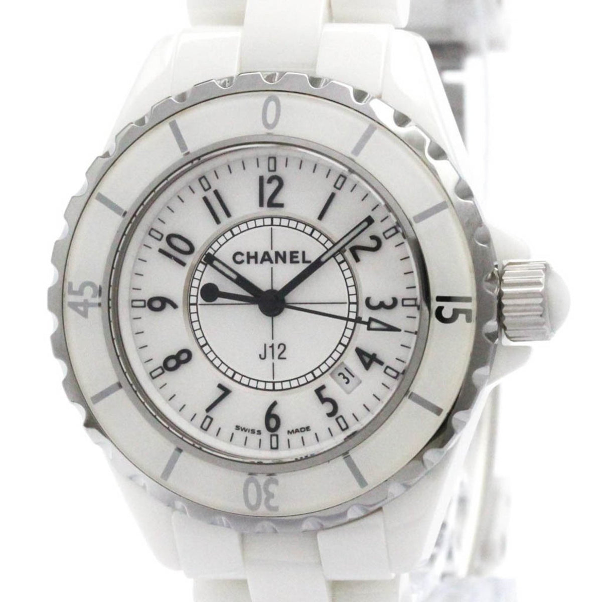 Pre-Owned CHANEL J12 Ceramic Quartz Ladies Watch H0968 Polished