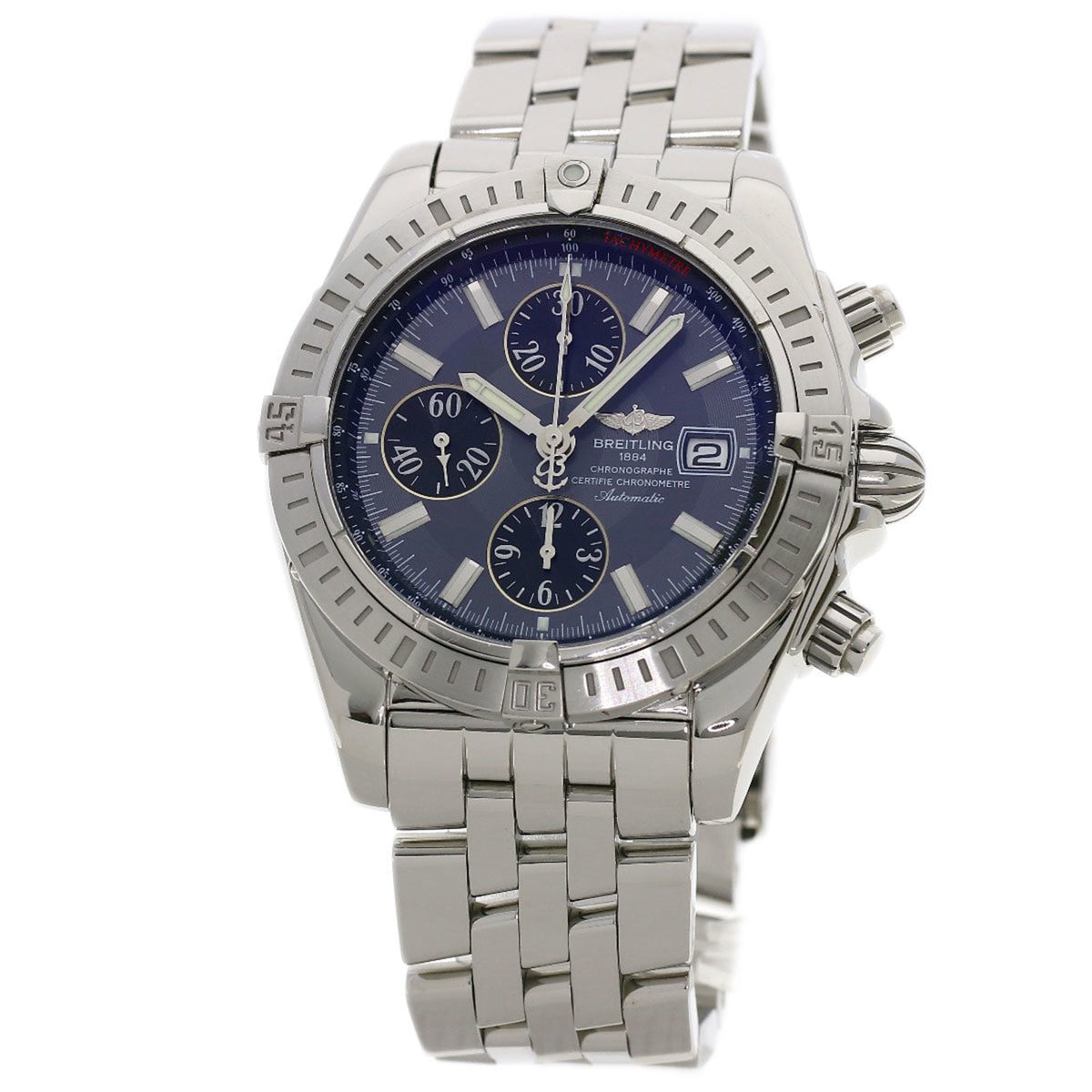 Pre-Owned BREITLING A13356 Chronomat Evolution Watch Stainless Steel SS Men's