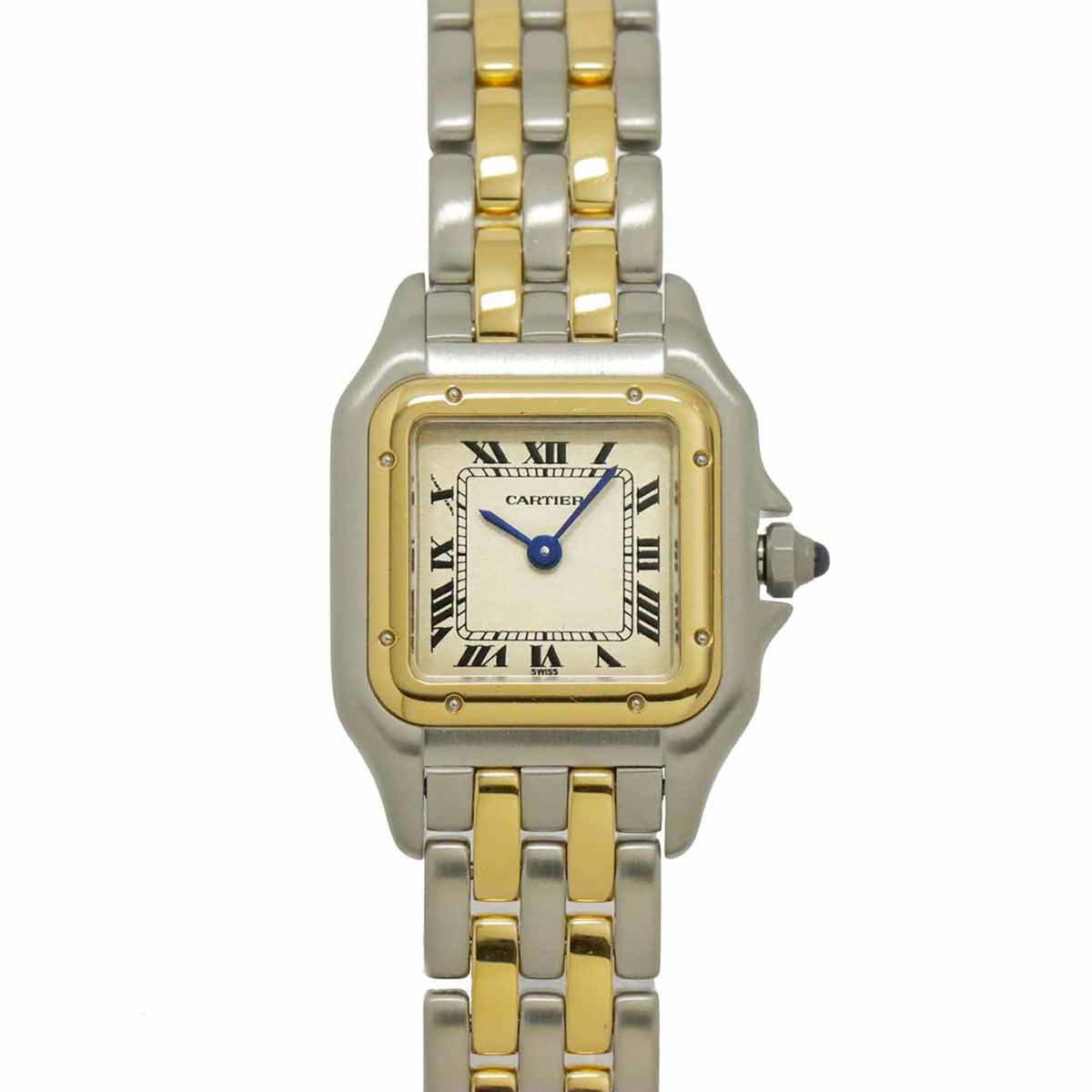 Pre-Owned Cartier Panth?re SM 2-Row Two-Tone 84083242 Women's Watch Ivory 18K Yellow Gold Quartz