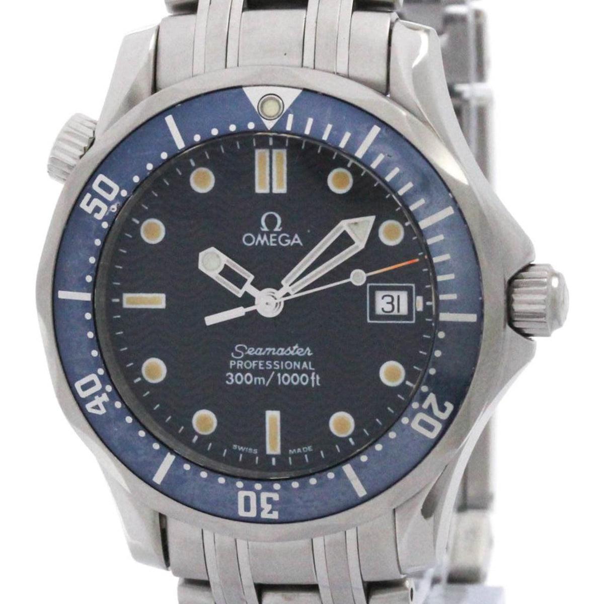 Pre-Owned OMEGA Seamaster Professional 300M Steel Mid Size Watch 2561.80 Polished
