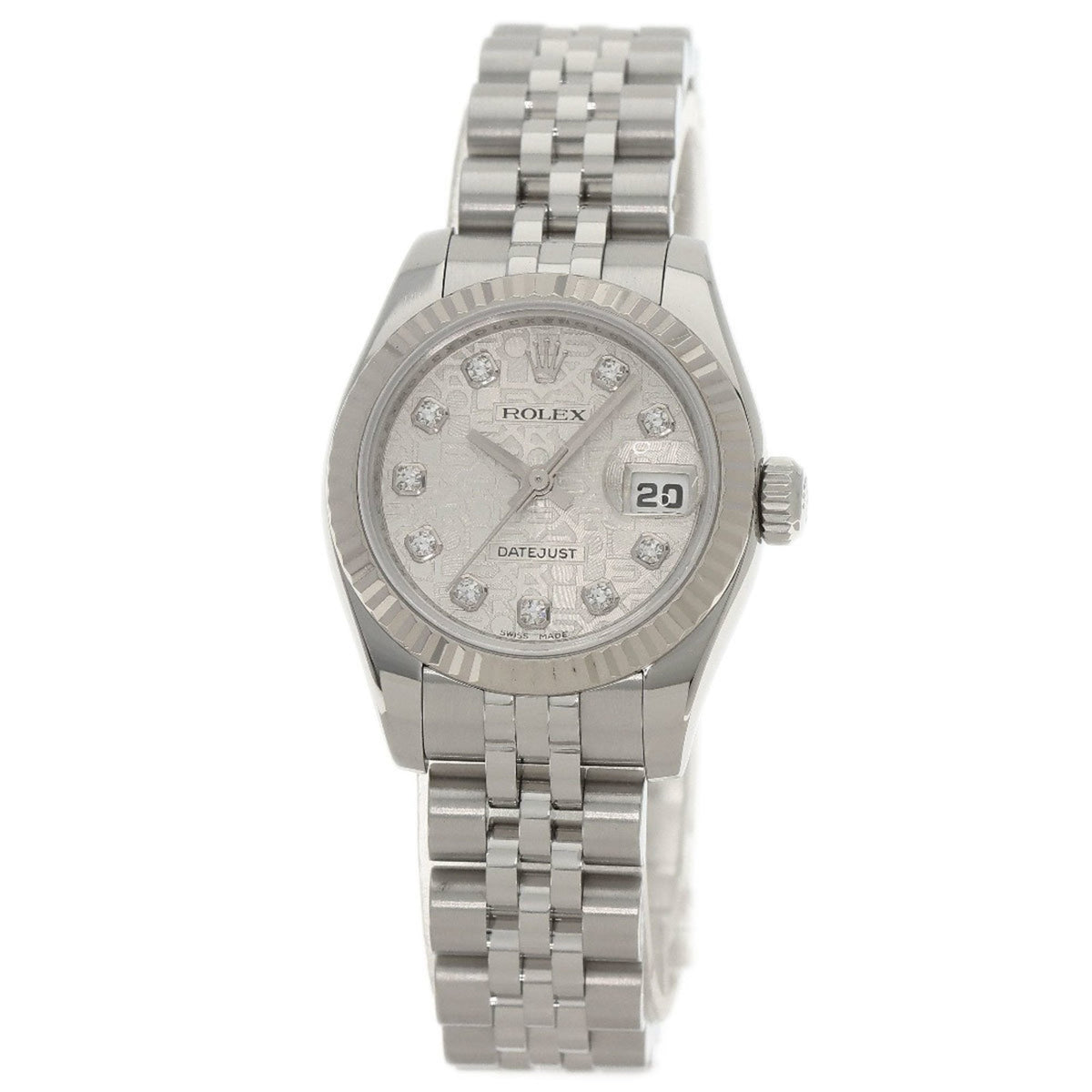 Pre-Owned Rolex 179174G Datejust 10P Diamond Watch Stainless Steel SS K18WG Ladies ROLEX