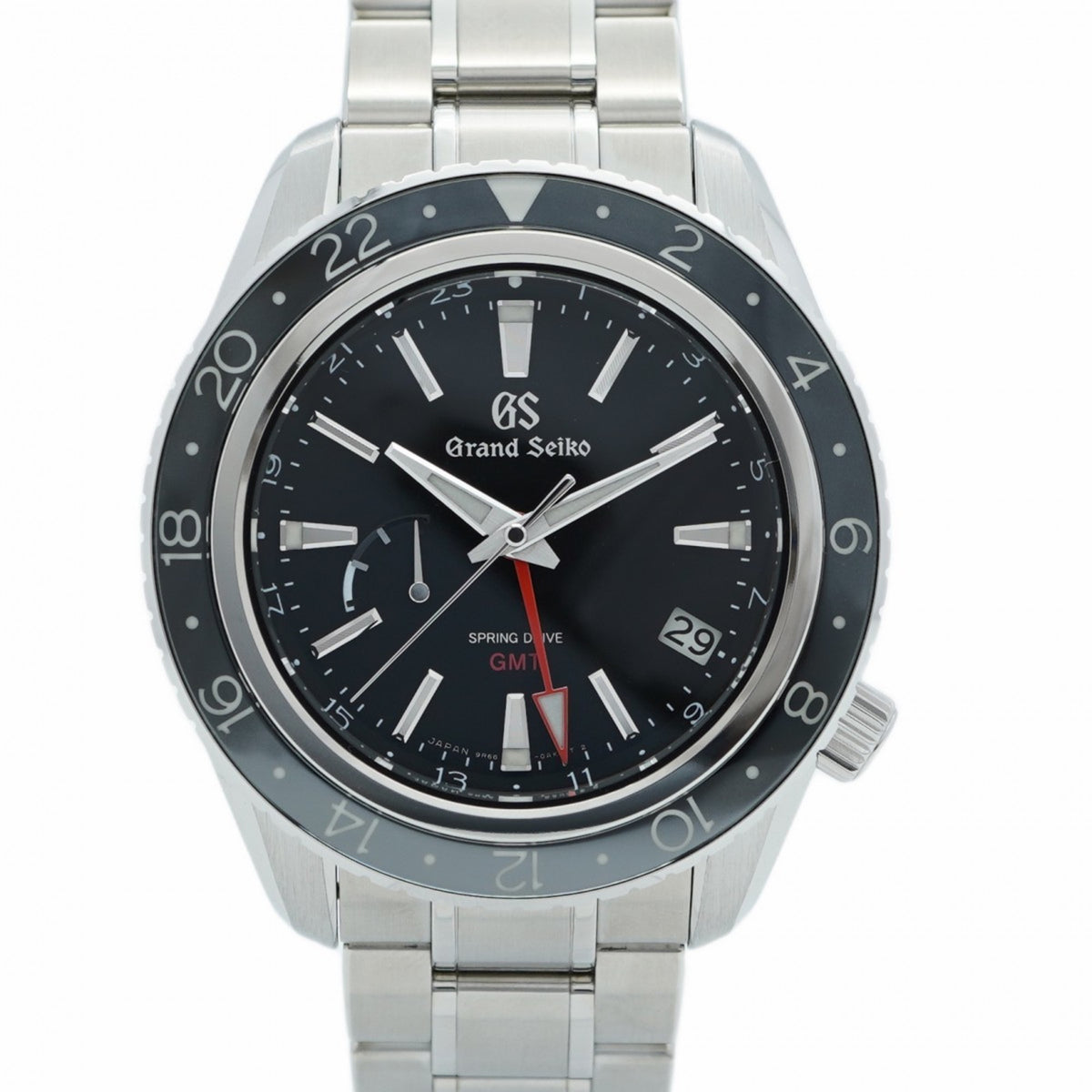 Pre-Owned Seiko Grand 9R66-0AA0 Black Dial Men's Watch