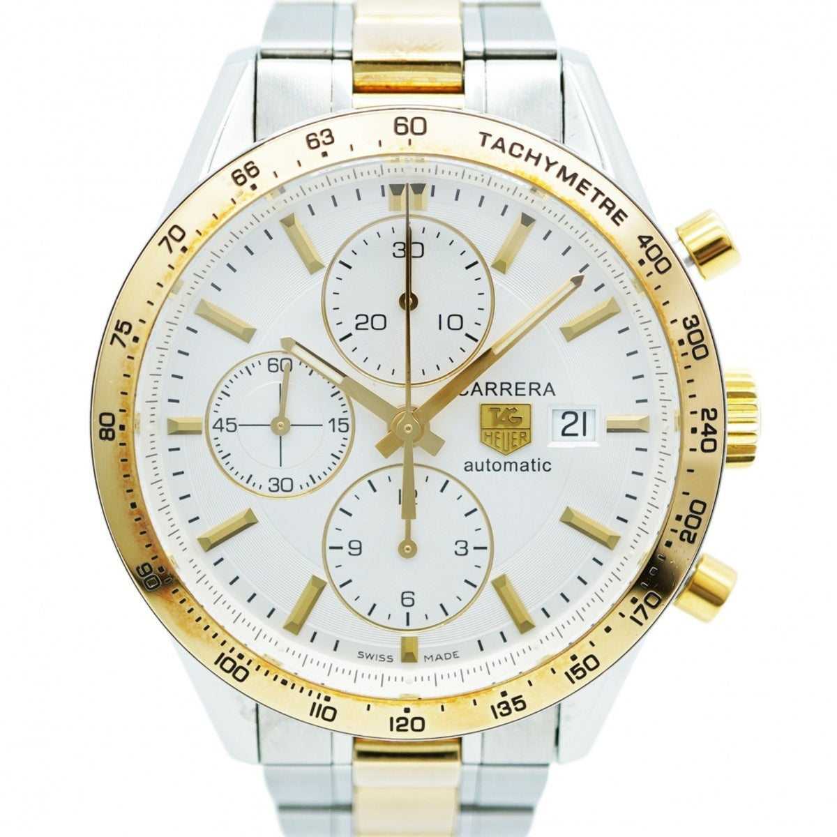 Montre homme TAG Heuer Carrera CV2050 d'occasion à cadran ivoire 