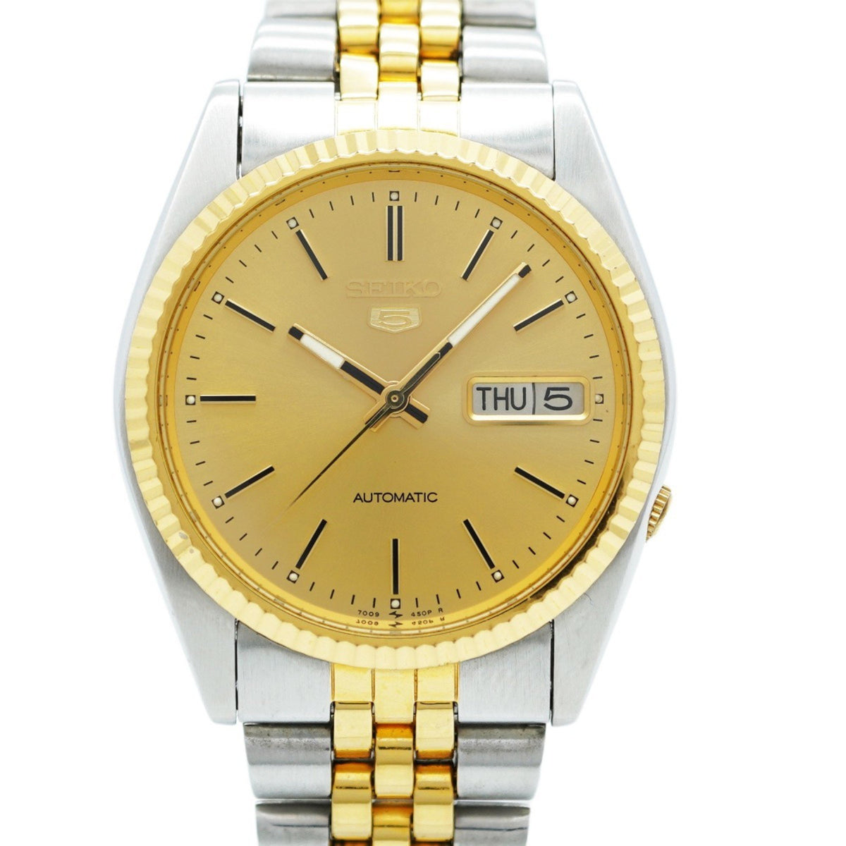 Pre-Owned Seiko Five 7009-3110 Gold Dial Men's Watch