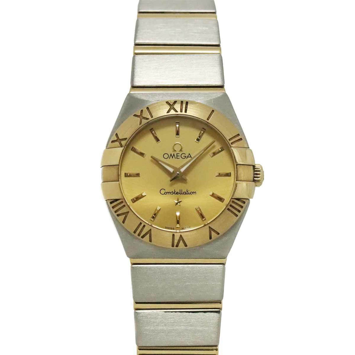 Pre-Owned Omega Constellation Brushed Two-Tone 123 20 24 60 08 001 Ladies' Watch Gold 18K Yellow Quartz