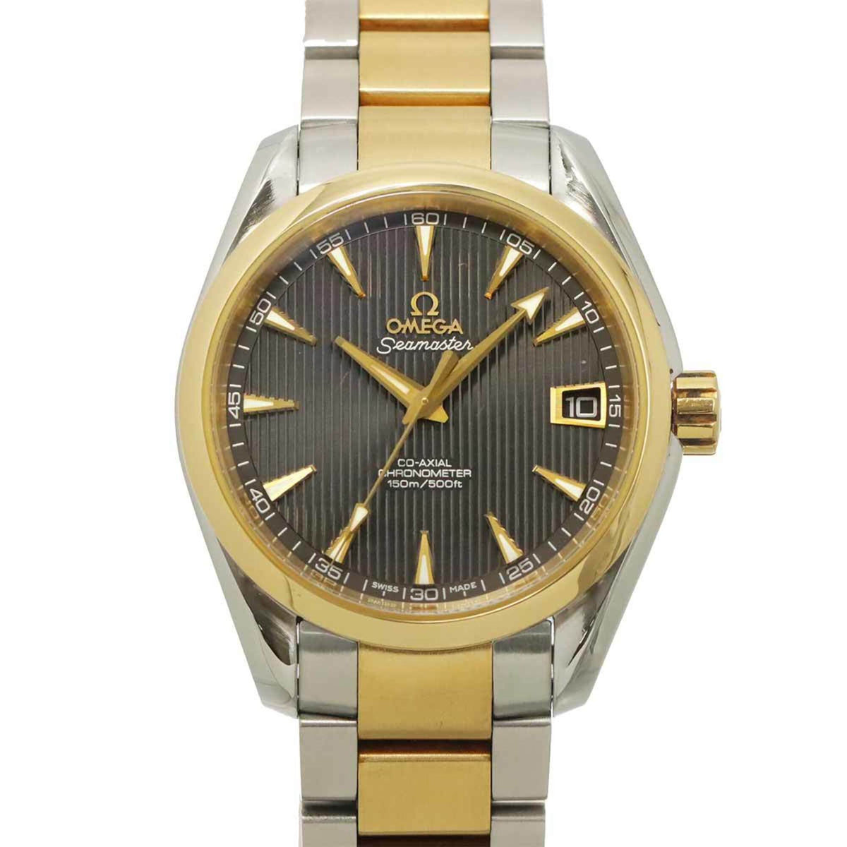 Pre-Owned Omega Seamaster Aqua Terra Two-Tone Co-Axial 231 20 39 21 06 002 Men's Watch Date Yellow Gold Automatic Self-Winding