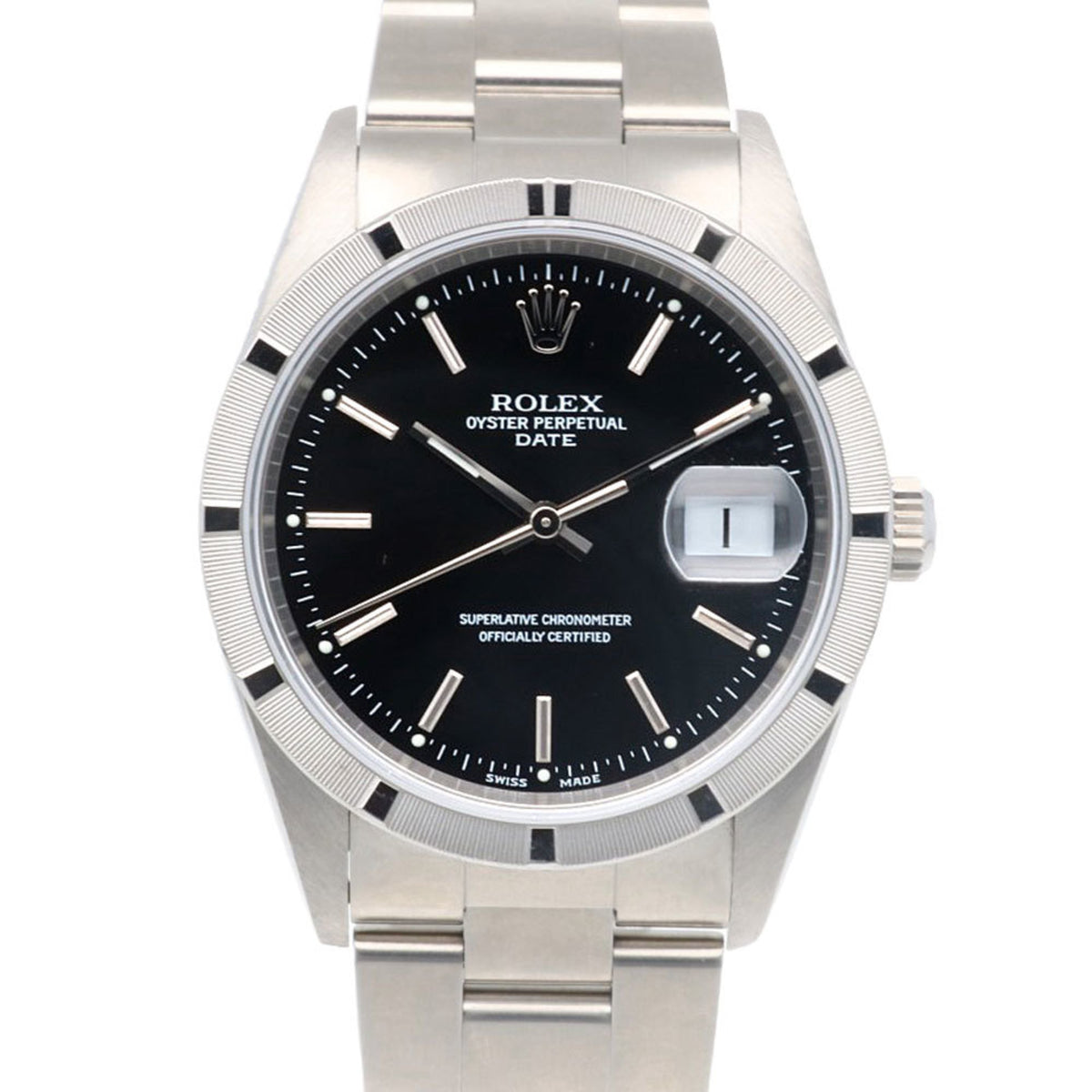 Pre-Owned Rolex Date Oyster Perpetual Watch, Stainless Steel 15210 Automatic Men's ROLEX Y-Serial, 2002 Model, Overhauled