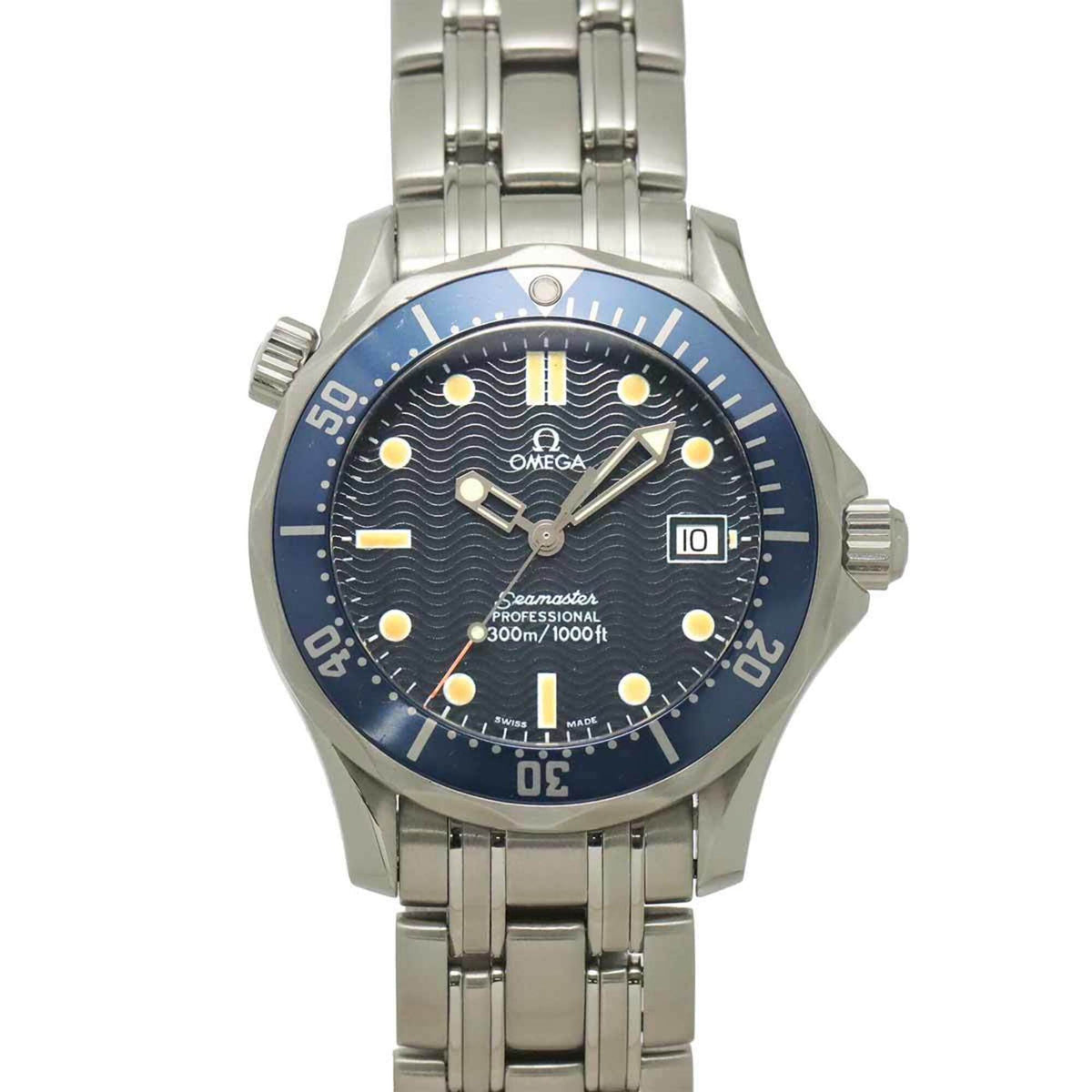 Pre-Owned Omega Seamaster Professional 2561 80 Boys' Watch, Date, Navy, Quartz Watch