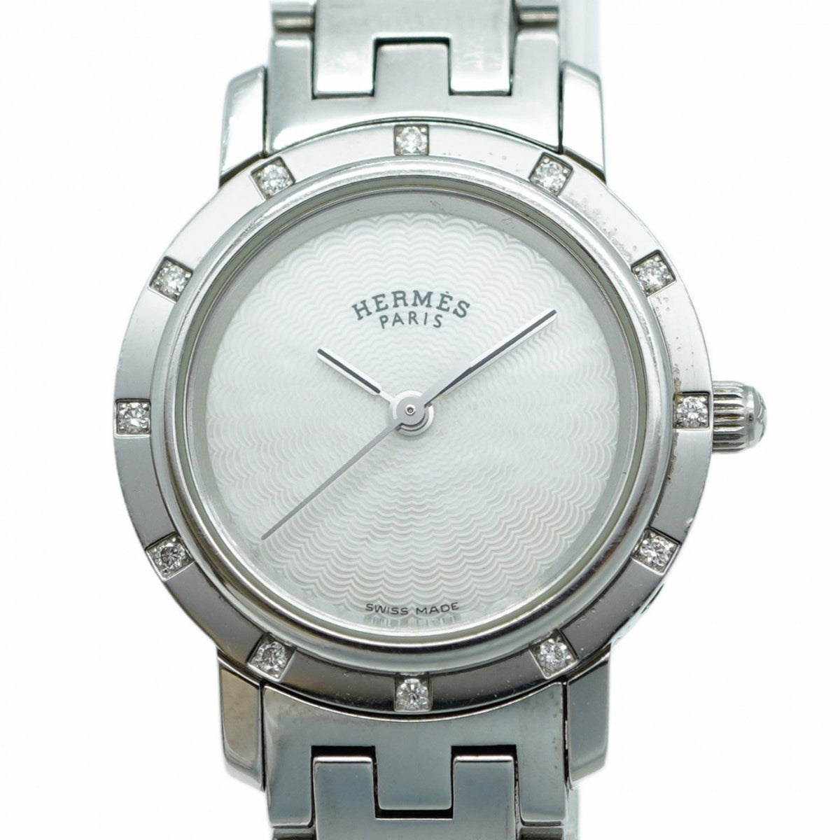 Montre Hermes Clipper Nacle CL4.230 d'occasion à cadran blanc pour femme 