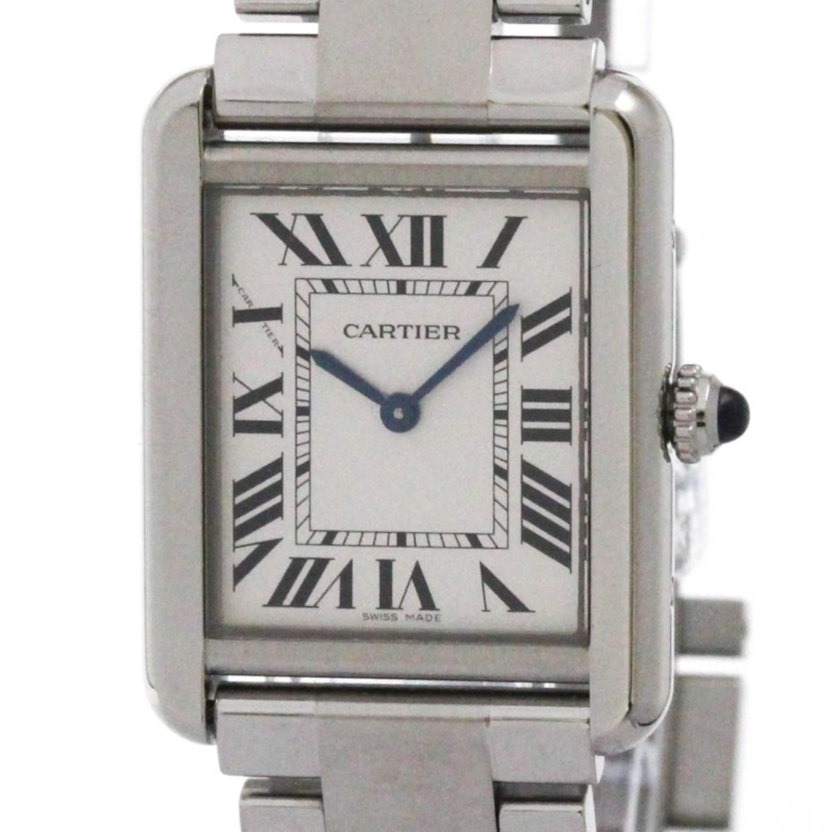 Pre-Owned CARTIER Tank Solo SM Steel Quartz Ladies Watch W5200013 Polished