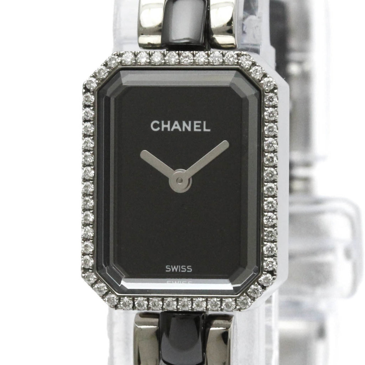 Pre-Owned CHANEL Premiere Diamond Ceramic Steel Quartz Watch H2163