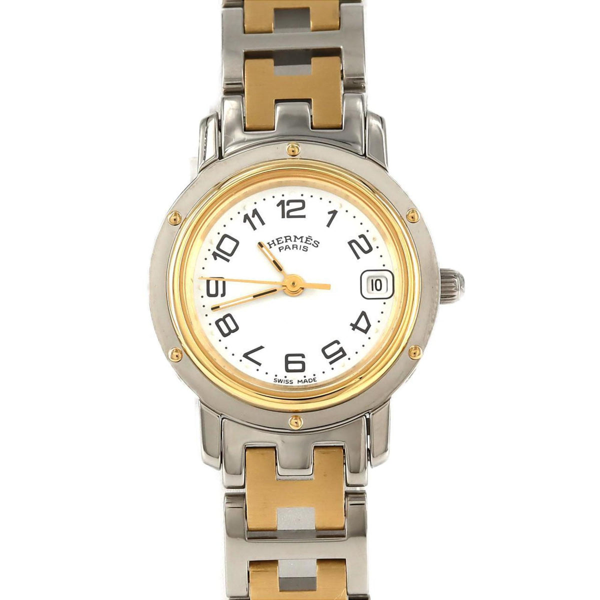 Pre-Owned Hermes Clipper Combi CL4.220 SSxGP Quartz Watch