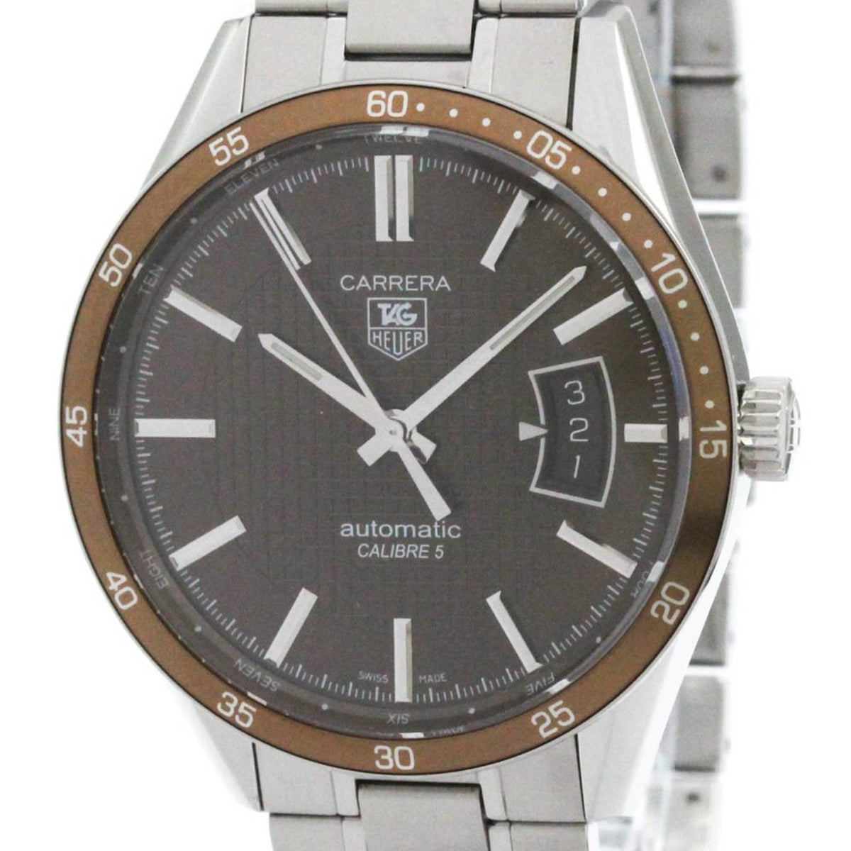Montre automatique TAG HEUER Carrera Calibre pour homme, acier poli, d'occasion, WV211N 