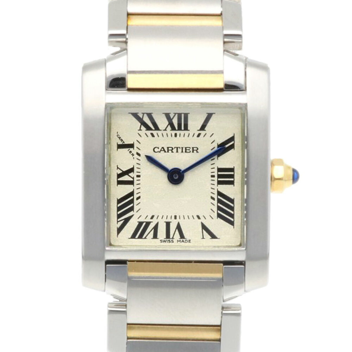 Pre-Owned Cartier Tank Fran?aise SM Watch Stainless Steel 2384 Quartz Ladies CARTIER Roman Numerals