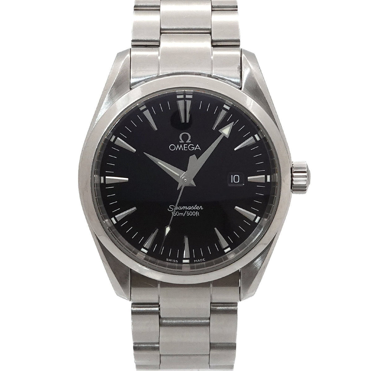 Pre-Owned OMEGA Seamaster Aqua Terra 2517 50 Men's Watch with Date Display, Black Quartz Movement