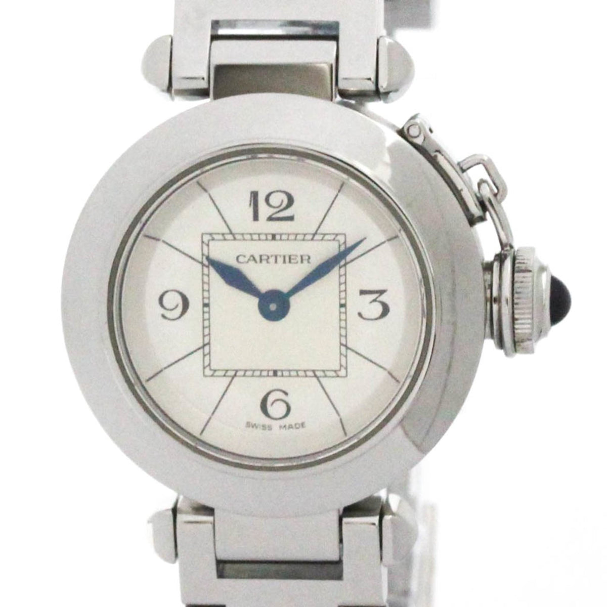 Pre-Owned CARTIER Miss Pasha Stainless Steel Quartz Ladies Watch W3140007 Polished