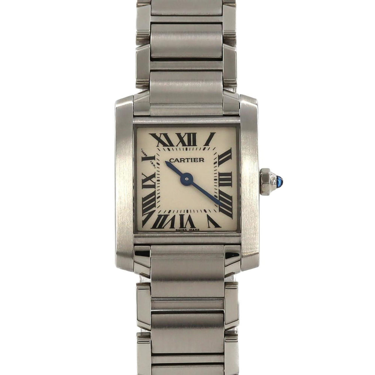 Gebrauchte Cartier Tank Francaise SM W51008Q3 SS Armbanduhr Quarz 