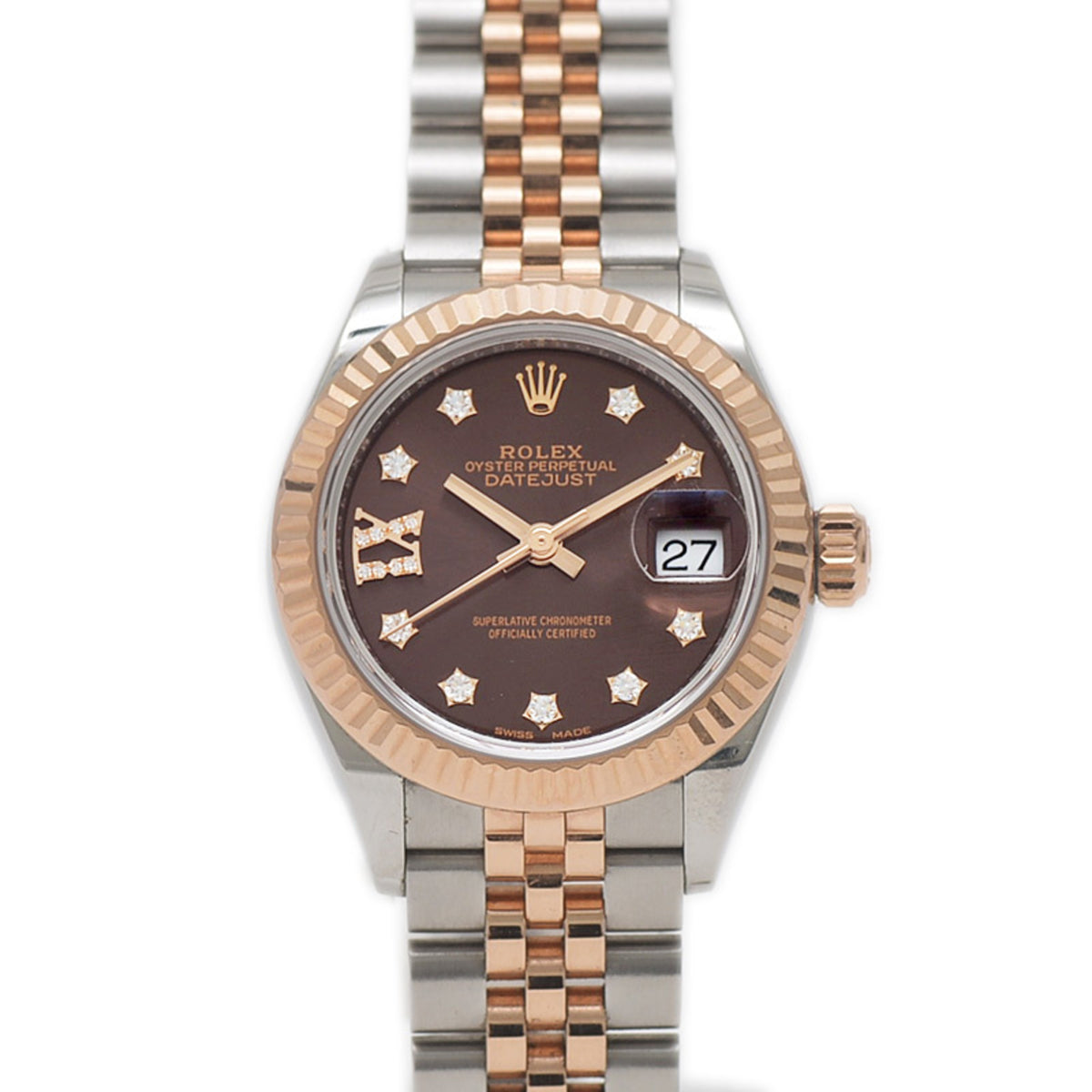 Pre-Owned Rolex Datejust 279171G Watch Chocolate Dial Star IX Diamond Ladies BP