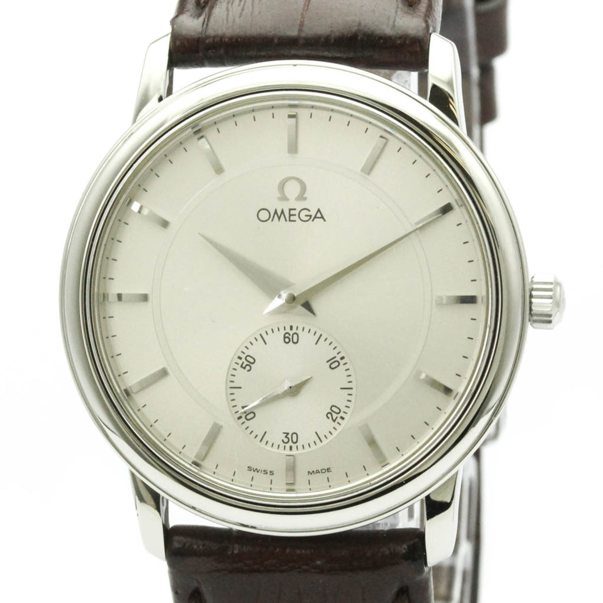 Pre-Owned OMEGA De Ville Prestige Steel Hand-Winding Mens Watch 4820.31 Polished