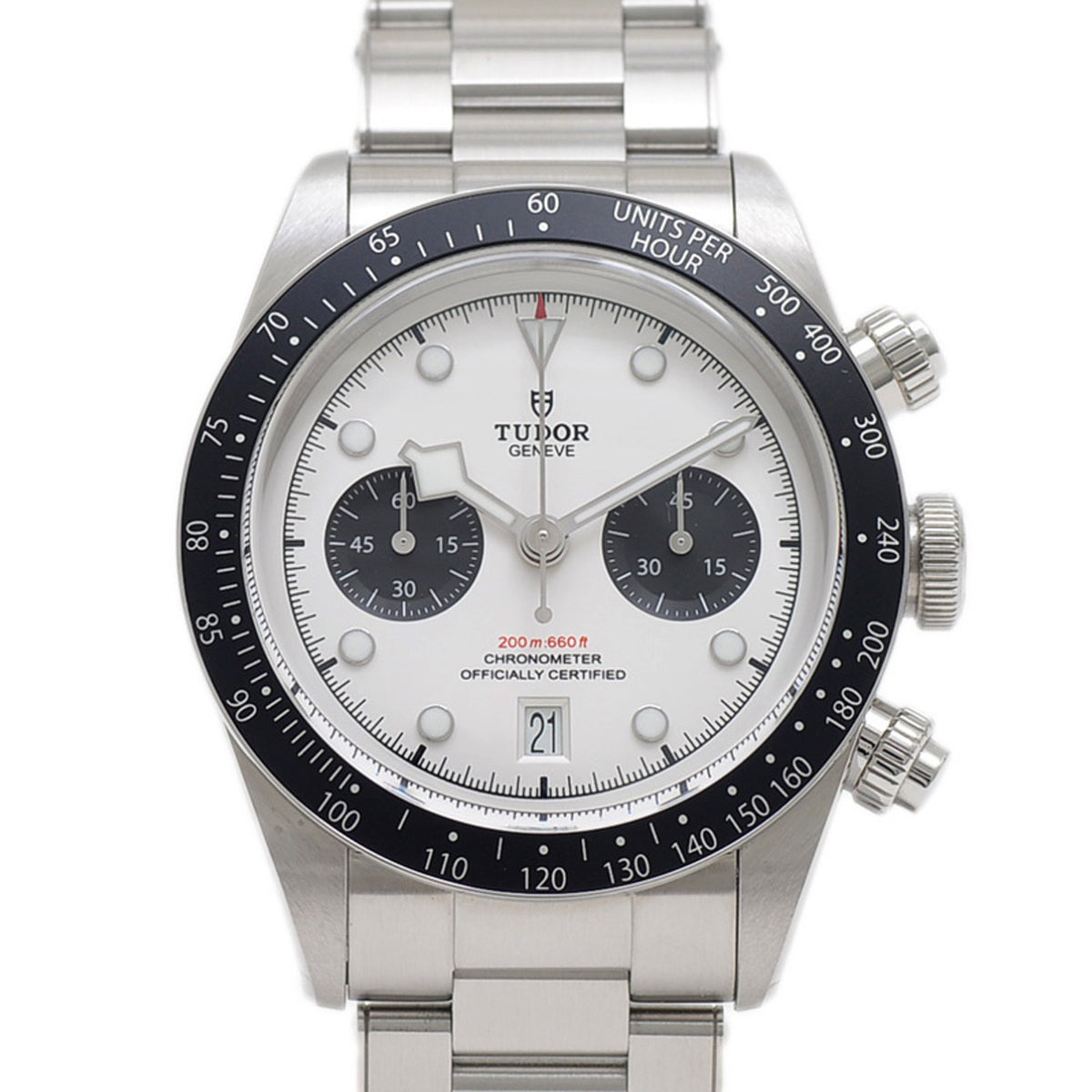 Pre-Owned Tudor Black Bay Chronograph Stainless Steel White Dial Men's Watch 79360N
