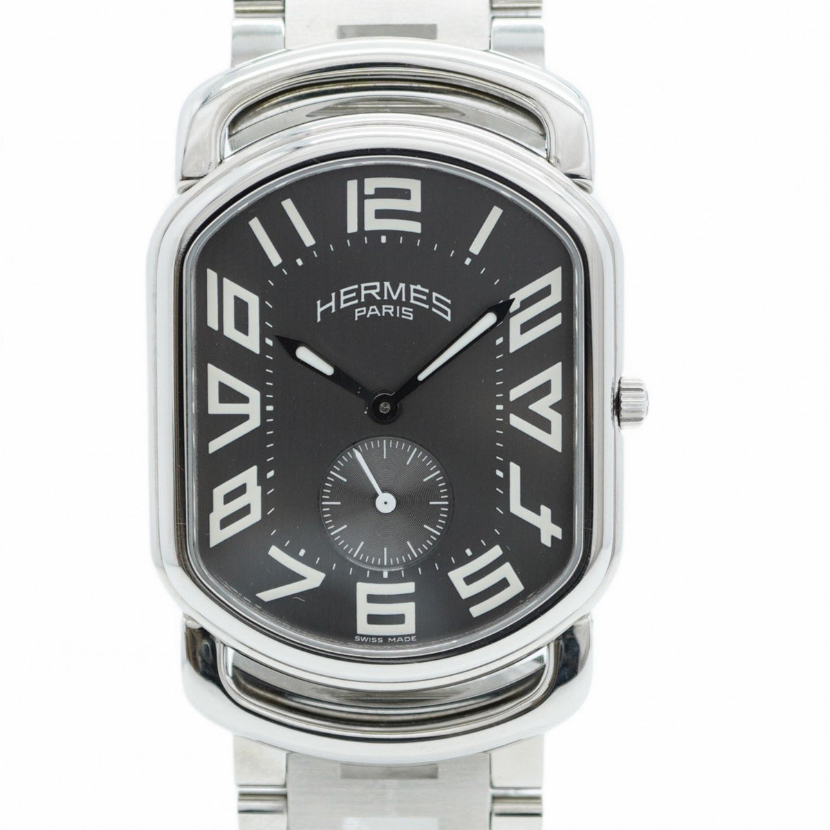 Pre-Owned Hermes Rally RA1.810 Grey Dial Watch for Men