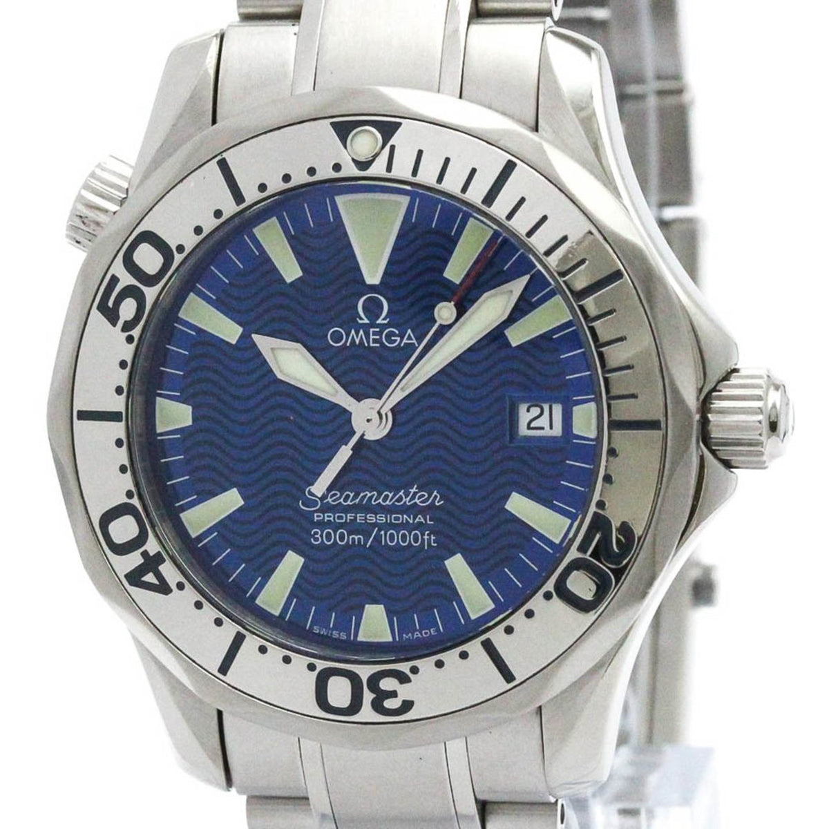 Pre-Owned Polished OMEGA Seamaster Professional 300M Steel Mid Size Watch 2263.80 BF580411