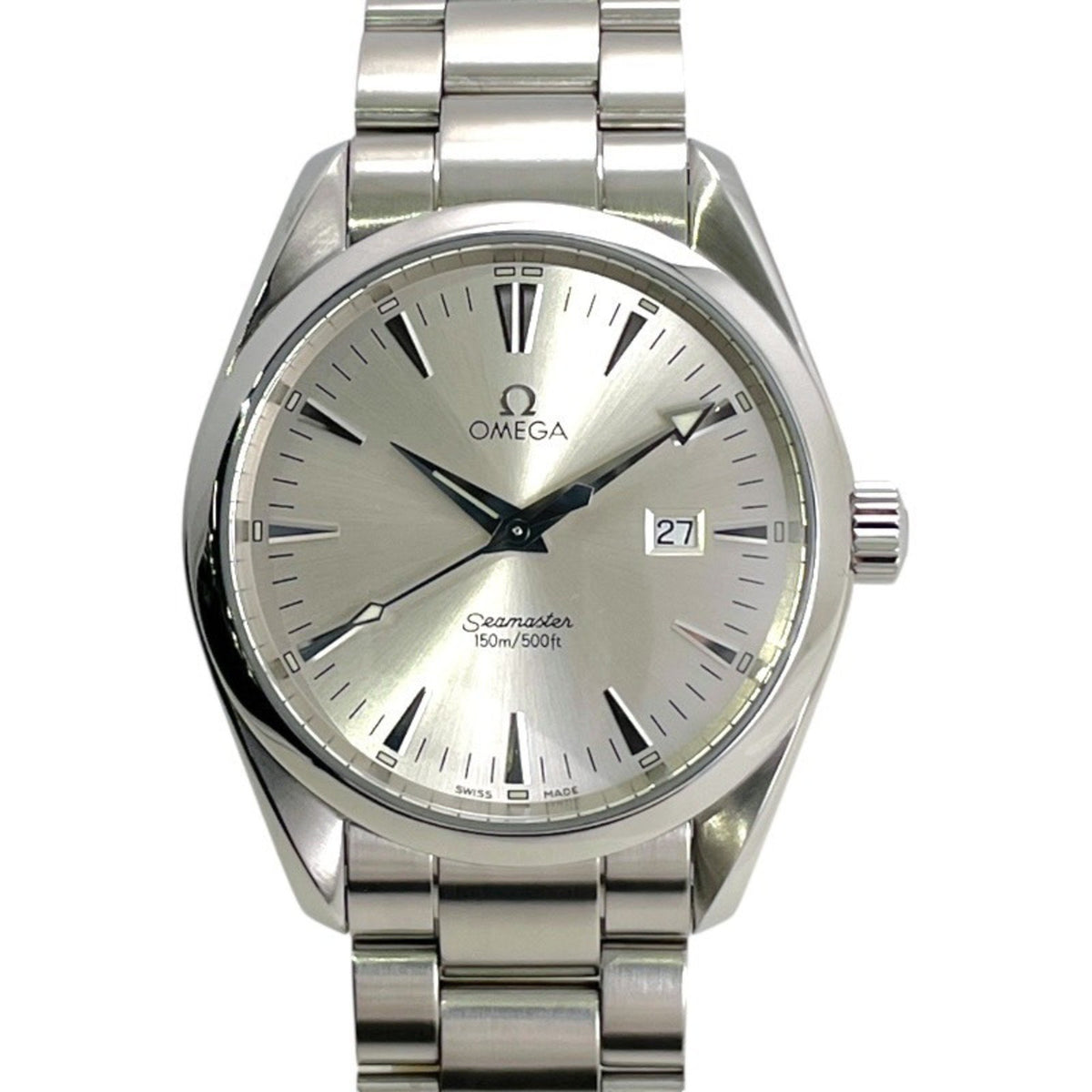 Pre-Owned OMEGA Seamaster 150m 2517.30 Stainless Steel Men's Quartz Watch with Silver Dial