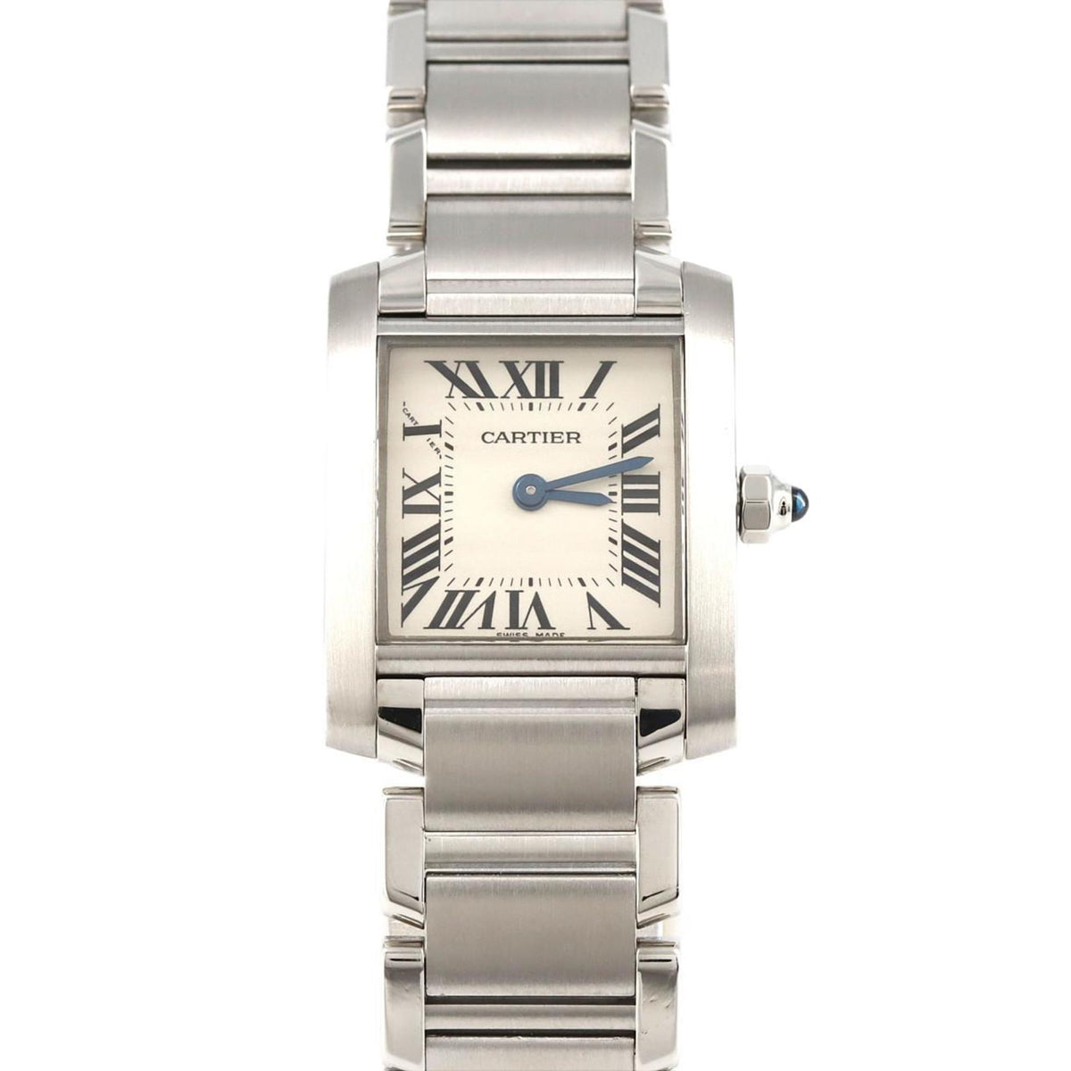 Gebrauchte Cartier Tank Francaise SM W51008Q3 SS Armbanduhr Quarz 