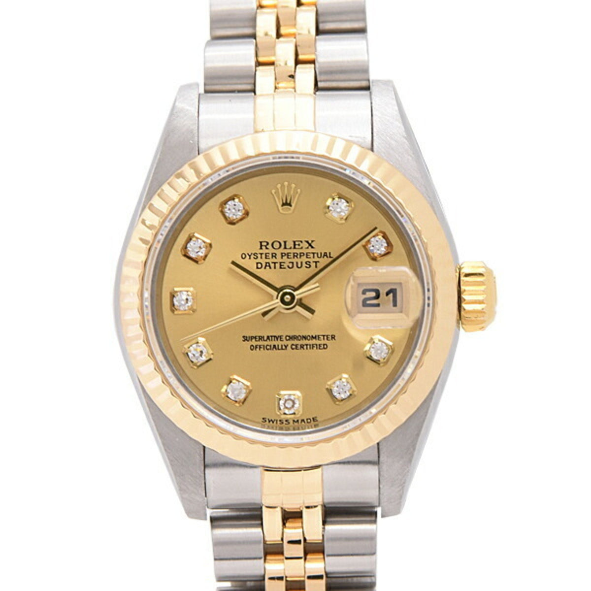 Pre-Owned Rolex Ladies Watch Datejust 10P Diamond Automatic Y Series SS x YG ROLEX 79173G