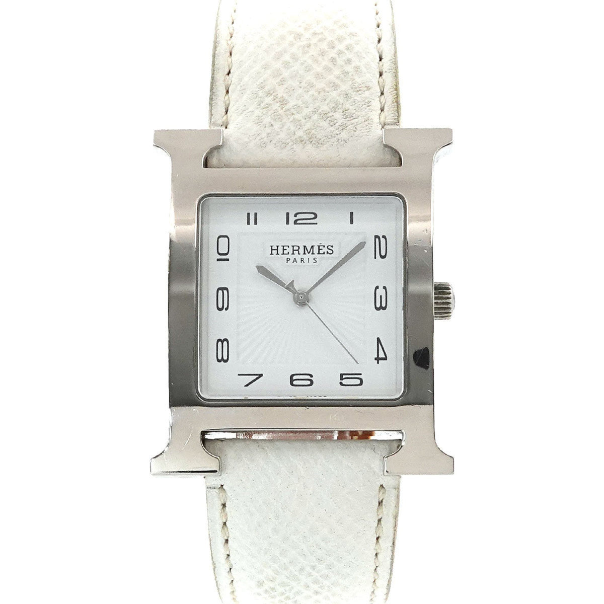 Montre Hermes H d'occasion HH1 810 pour homme, date, quartz blanc 