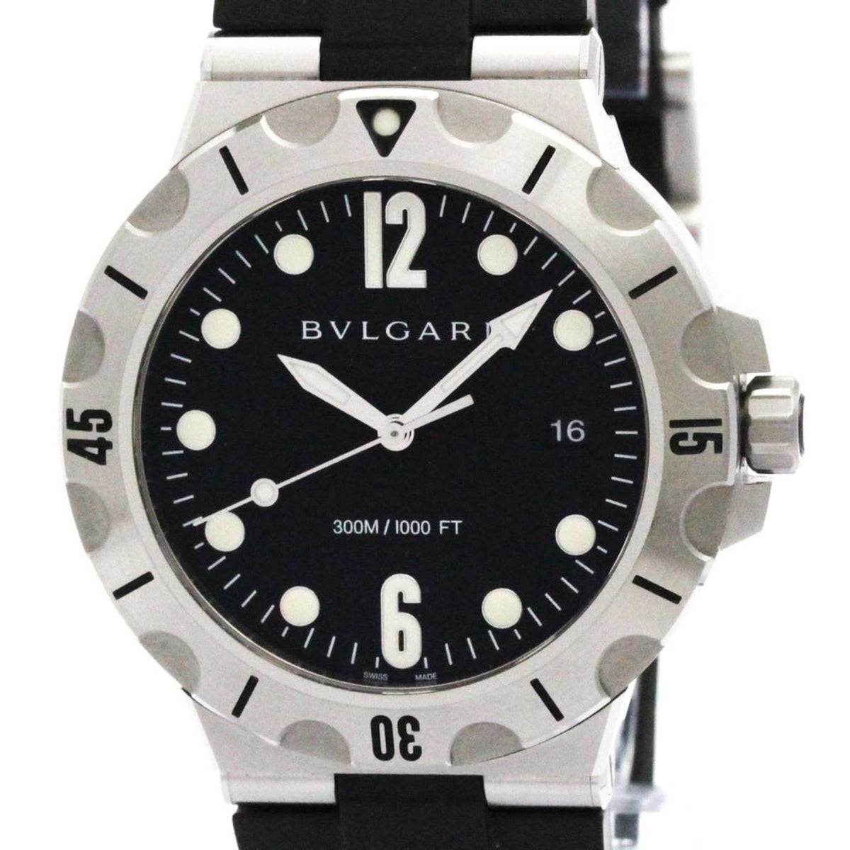 Pre-Owned BVLGARI Diagono Stainless Steel Automatic Mens Watch DP41SSD Polished