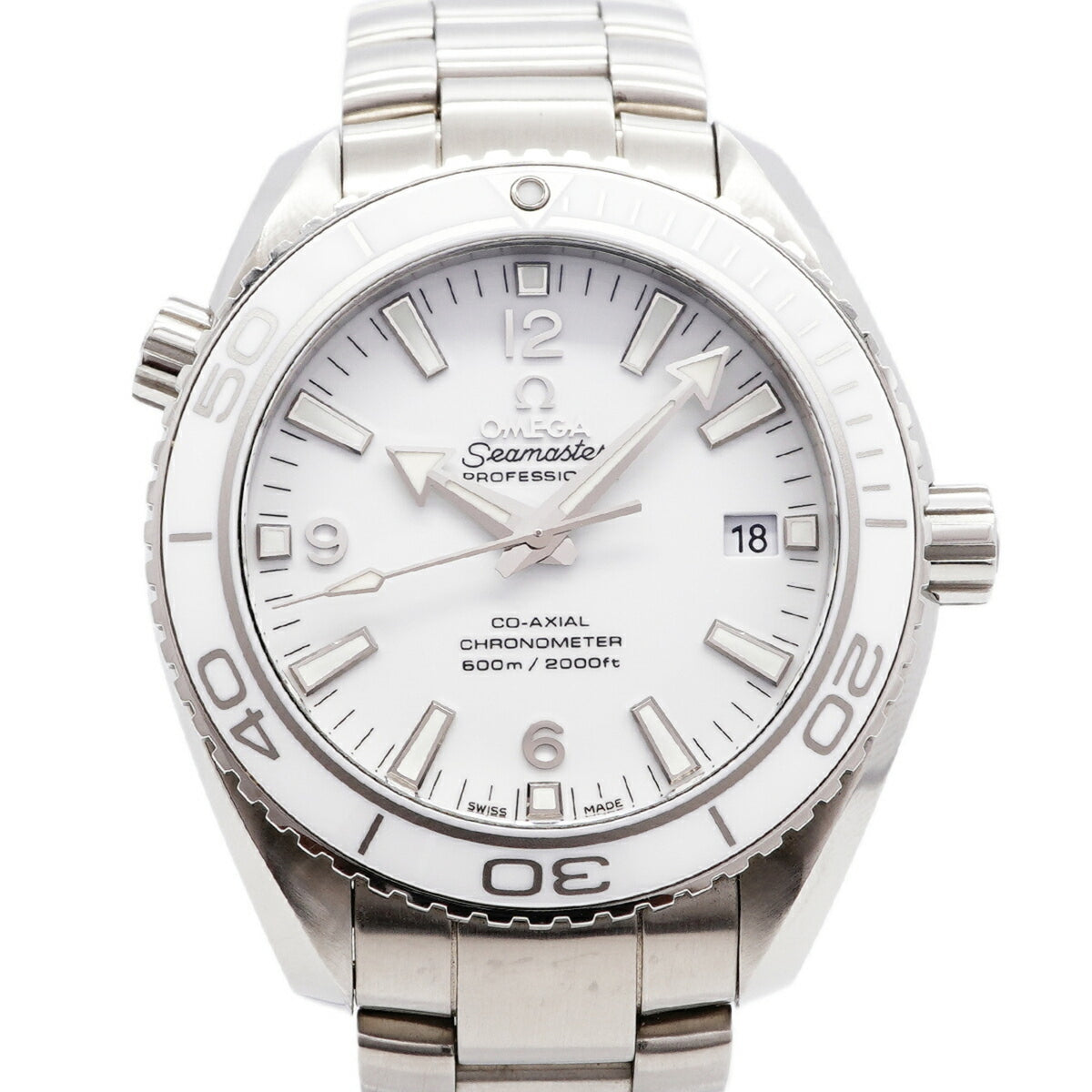 Pre-Owned Omega Seamaster 600 Planet Ocean 232.30.42.21.04.001 White Dial Men's Watch