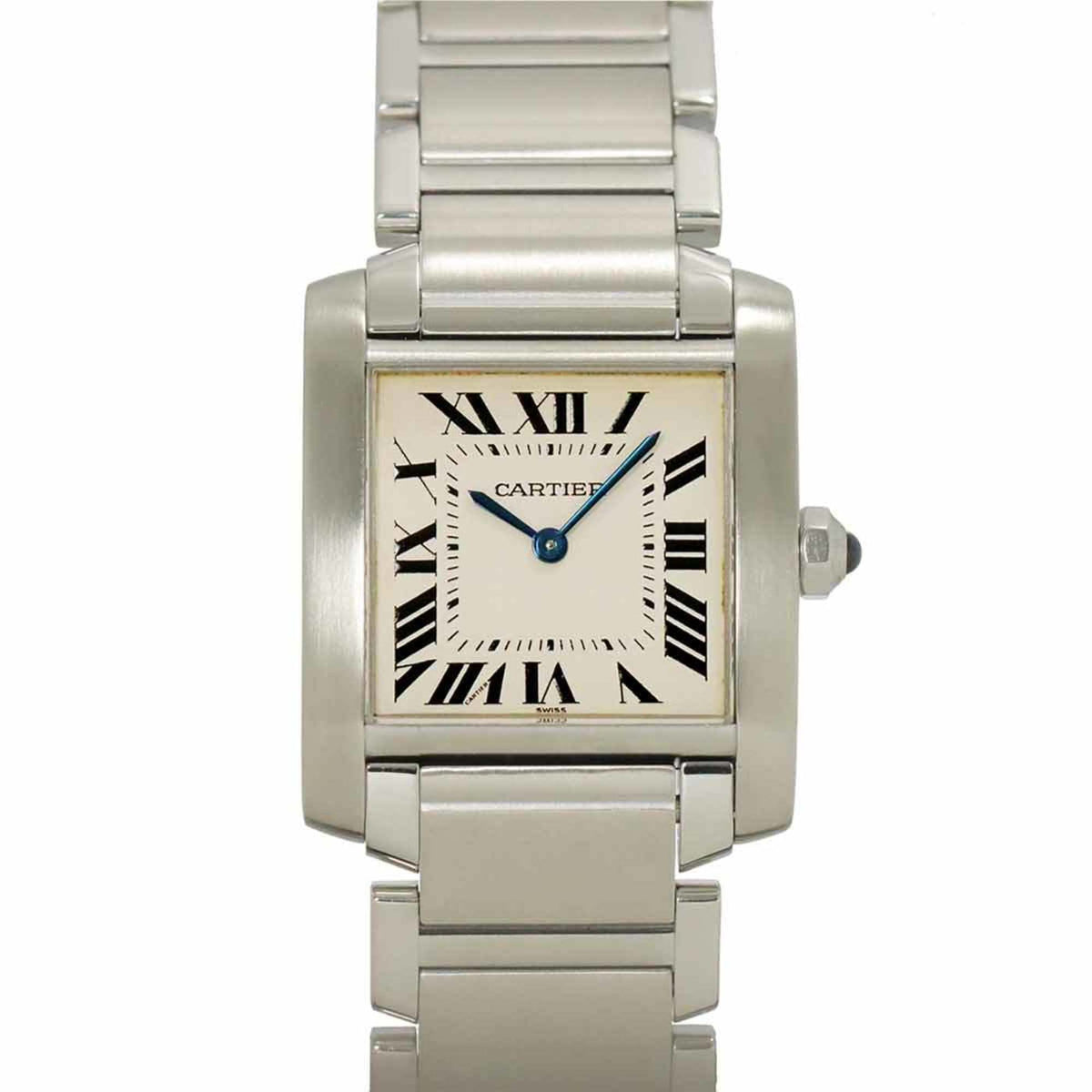 Pre-Owned Cartier Tank Fran?aise MM W51003Q3 Boys' Ivory Quartz Watch