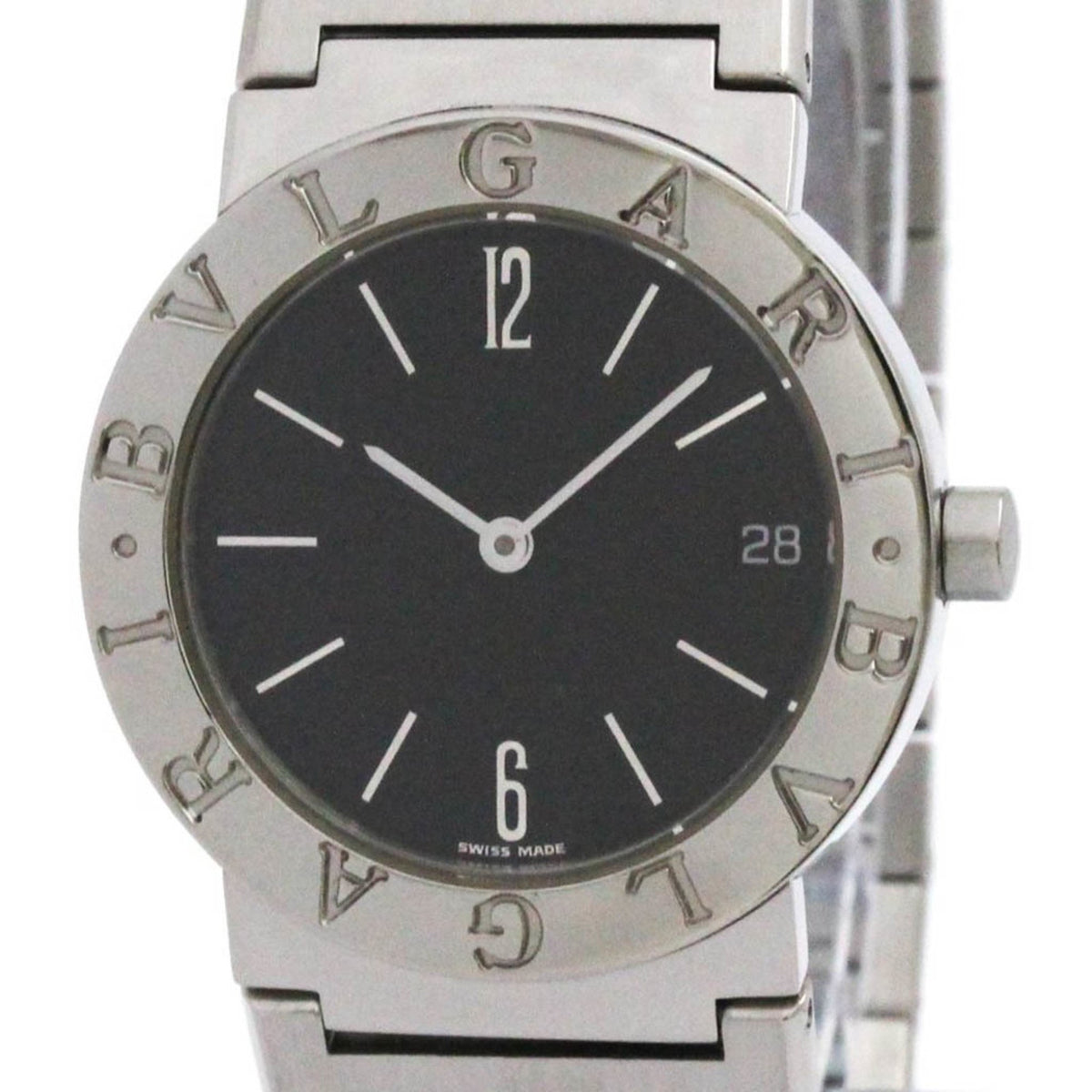 Pre-Owned BVLGARI Bvlgari Bvlgari Steel Quartz Unisex Watch BB30SSD Polished
