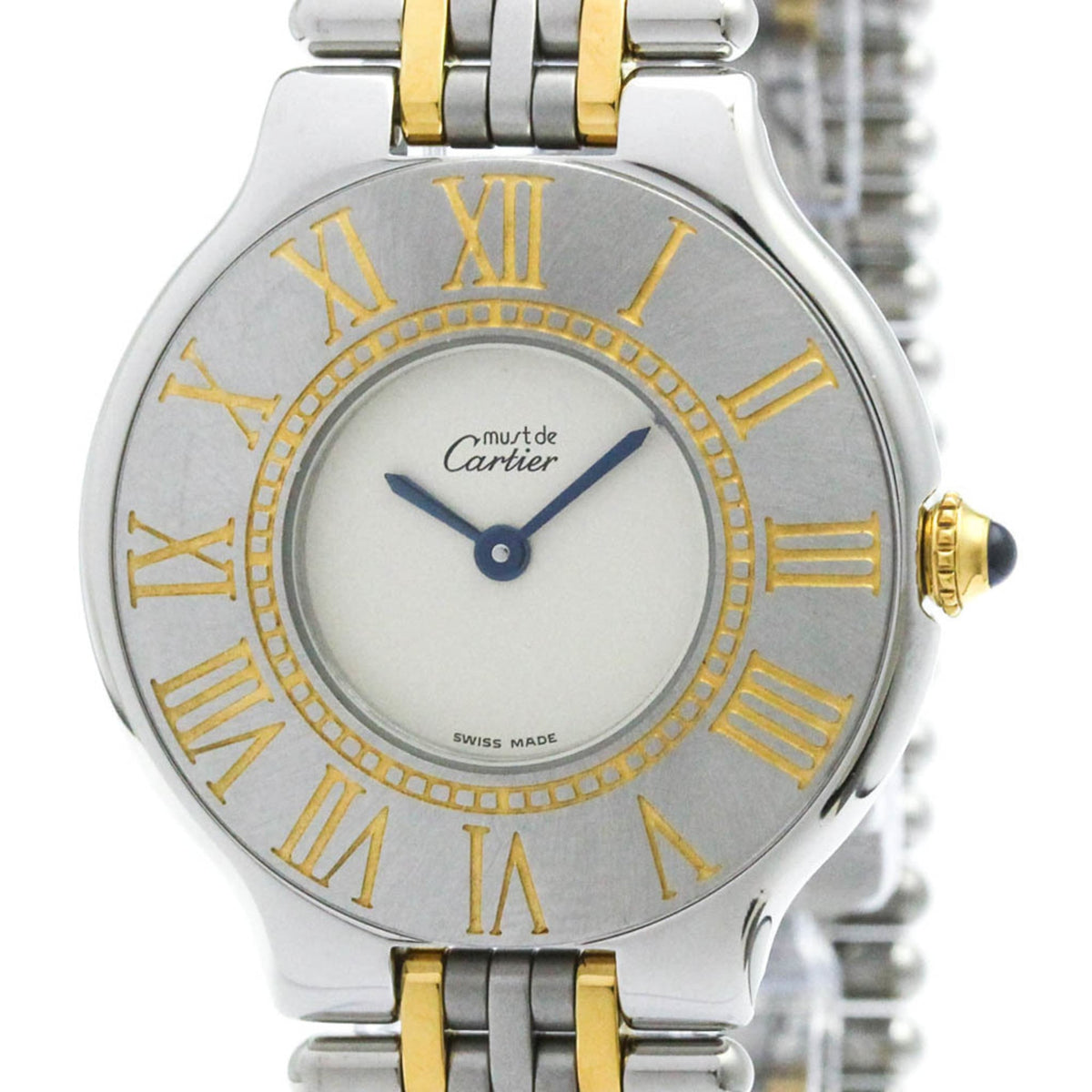 Pre-Owned CARTIER Must 21 Gold Plated Steel Quartz Unisex Watch W10050F4