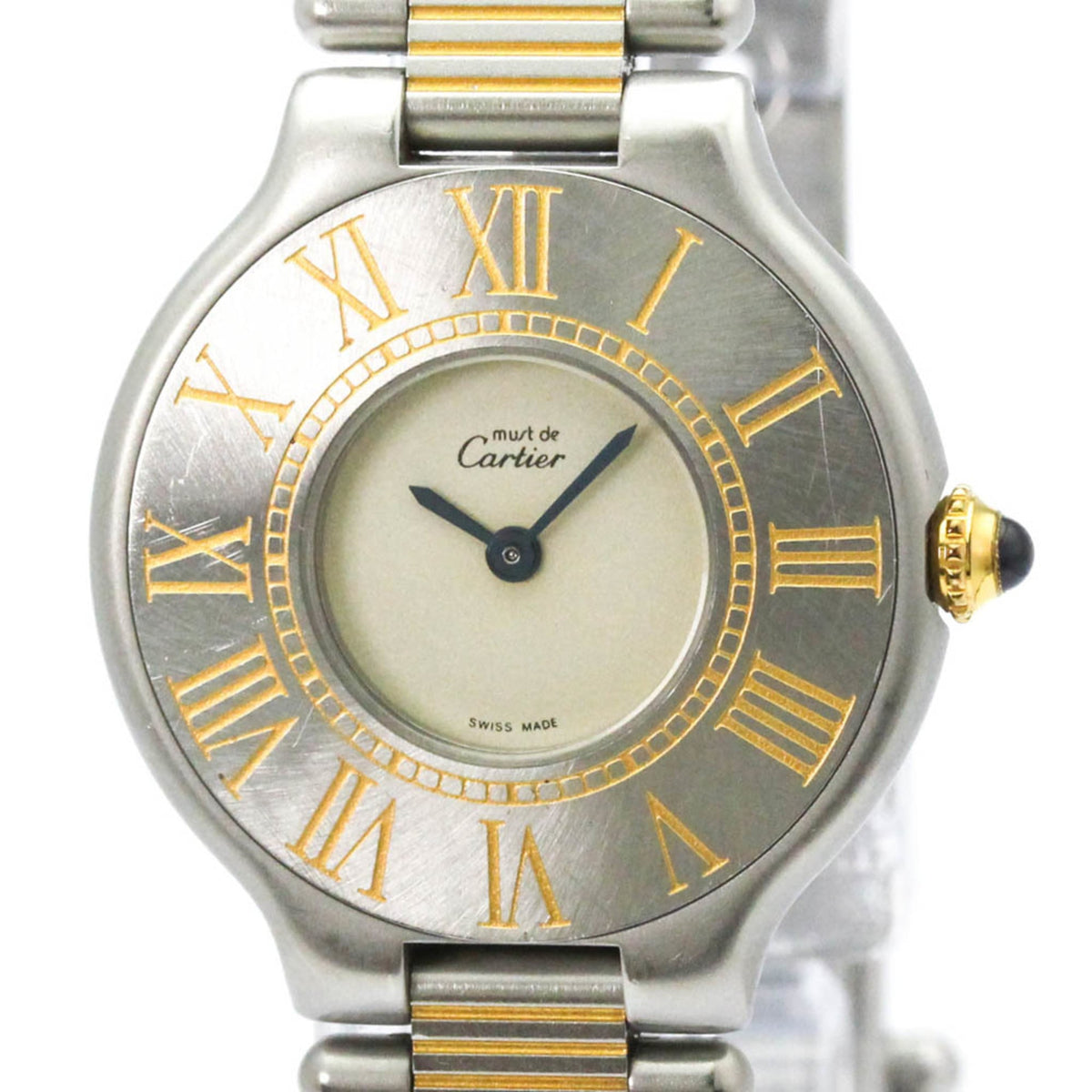 Pre-Owned CARTIER Must 21 Gold Plated Steel Quartz Ladies Watch W10051F4