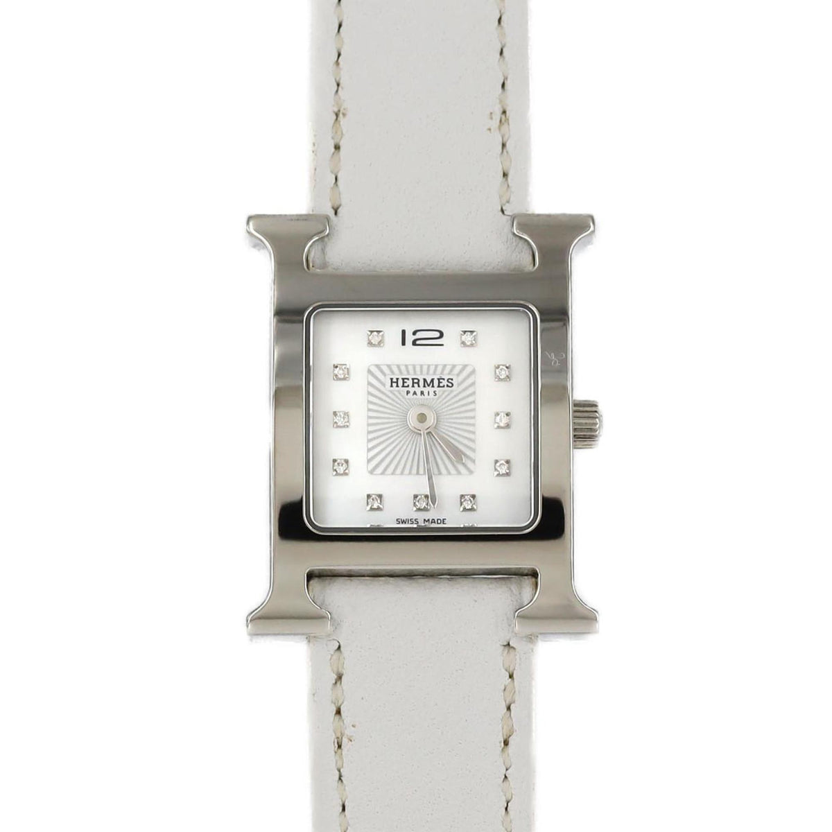 Pre-Owned Herm?s H Watch 11P HH1.210 Stainless Steel Quartz Wristwatch