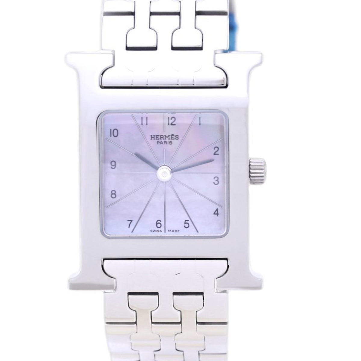 Gebrauchte HERMES H Uhr HH1.210.214 4804 Edelstahl Damen 130393 