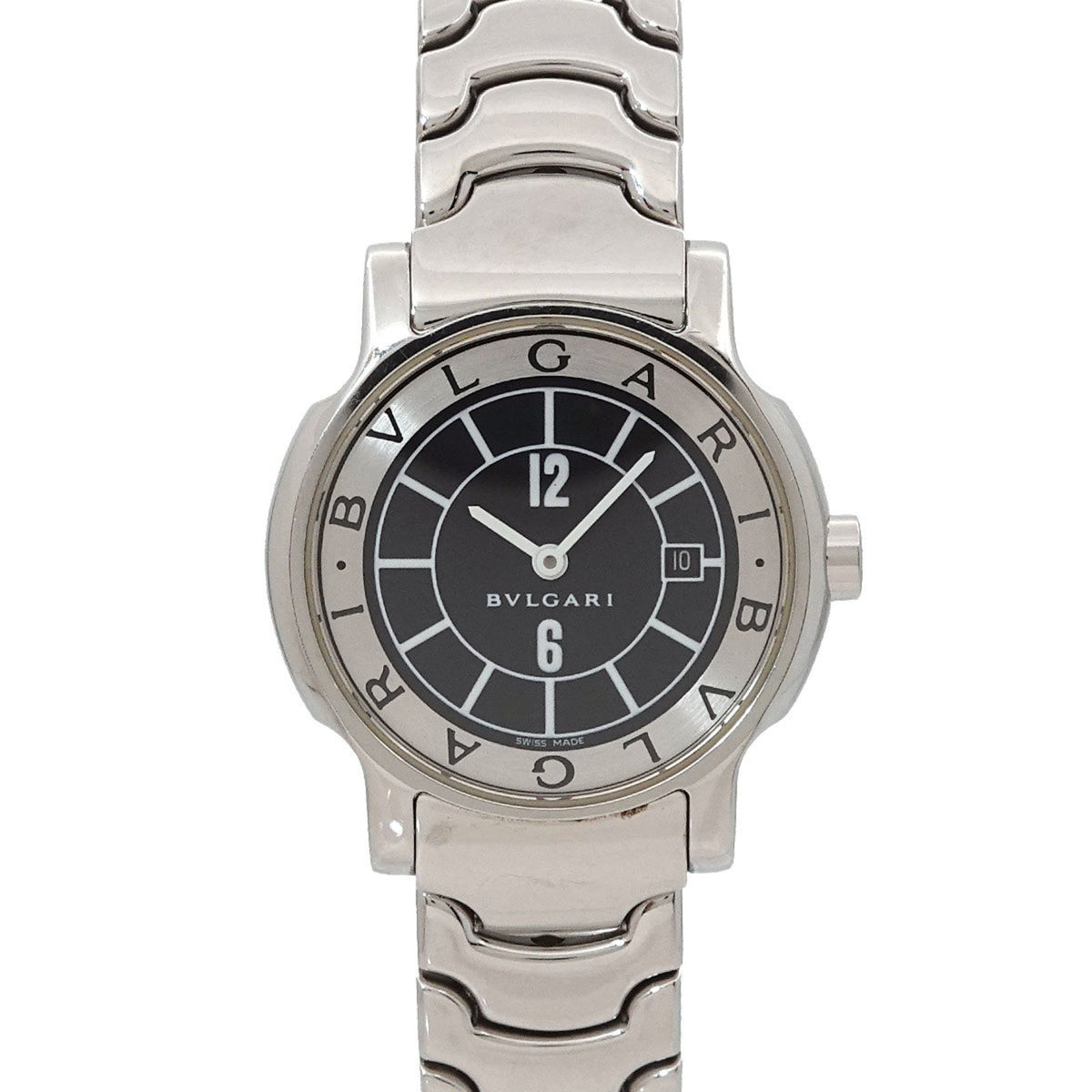 Pre-Owned BVLGARI Solo Tempo ST29S Women's Watch with Date, Black Quartz Movement