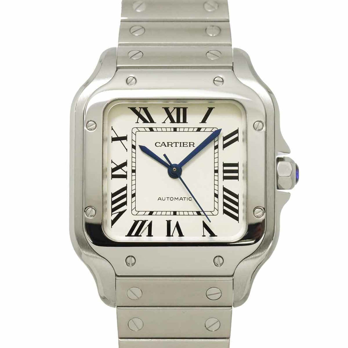 Pre-Owned Cartier Santos de MM WSSA0010 Men's Silver Automatic Watch