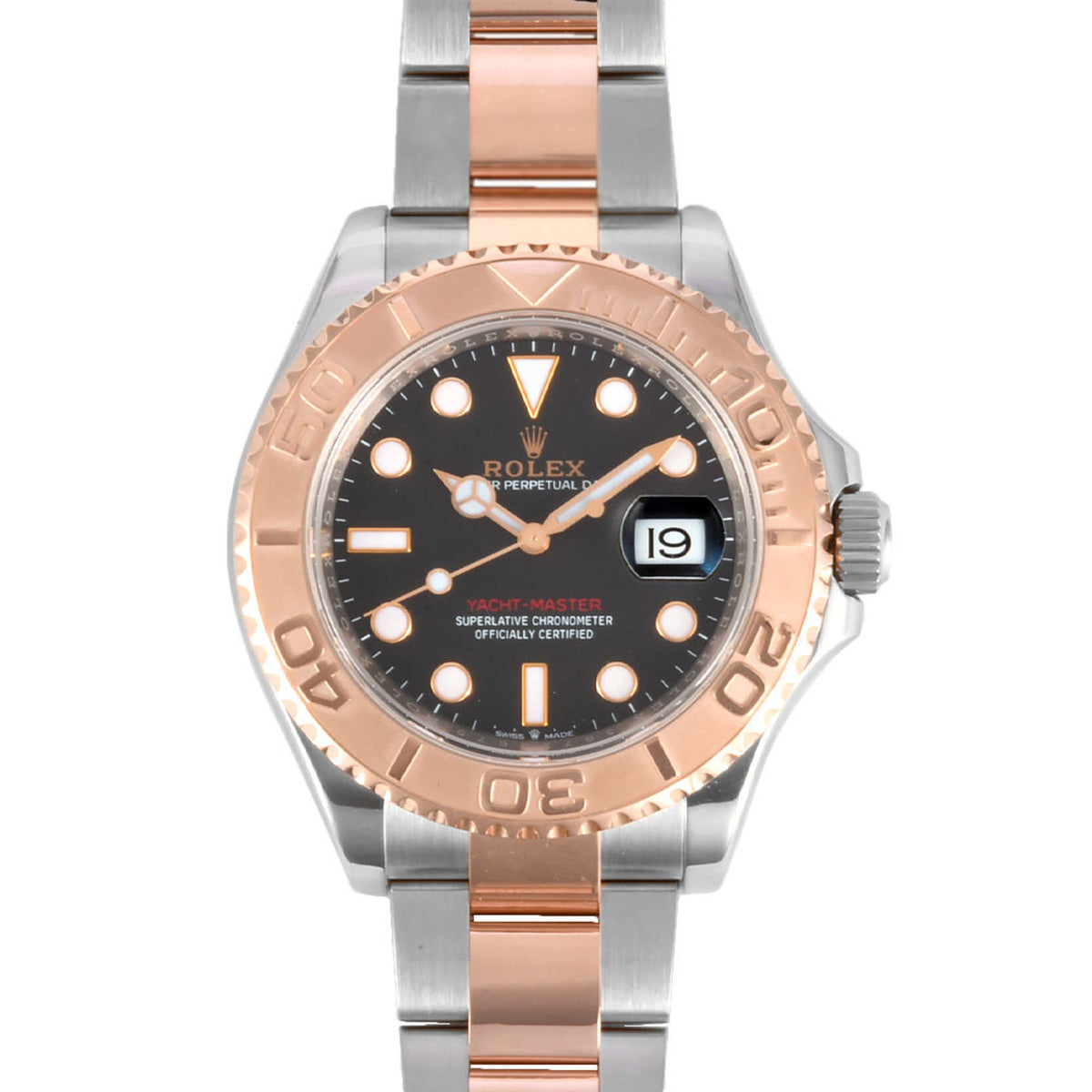 Pre-Owned ROLEX 126621 Yacht-Master Random Watch Automatic Black Dial SS x PG Men's