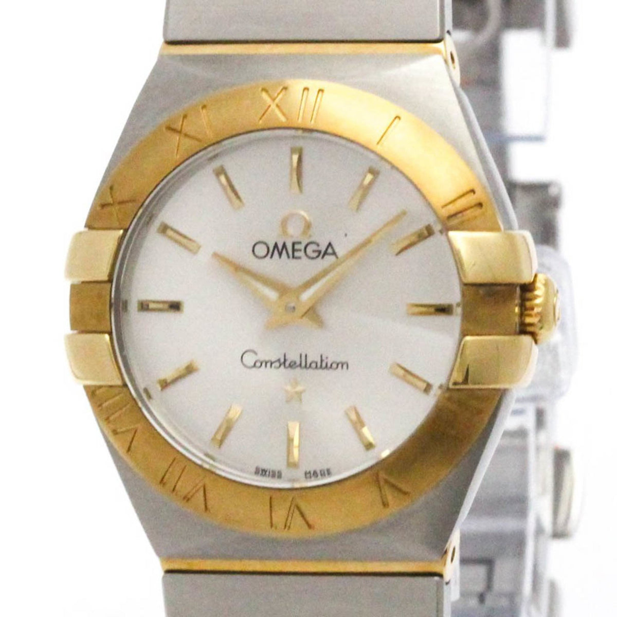 Pre-Owned OMEGA Constellation Brush 18K Gold Steel Watch 123.20.24.60.02.002 Polished
