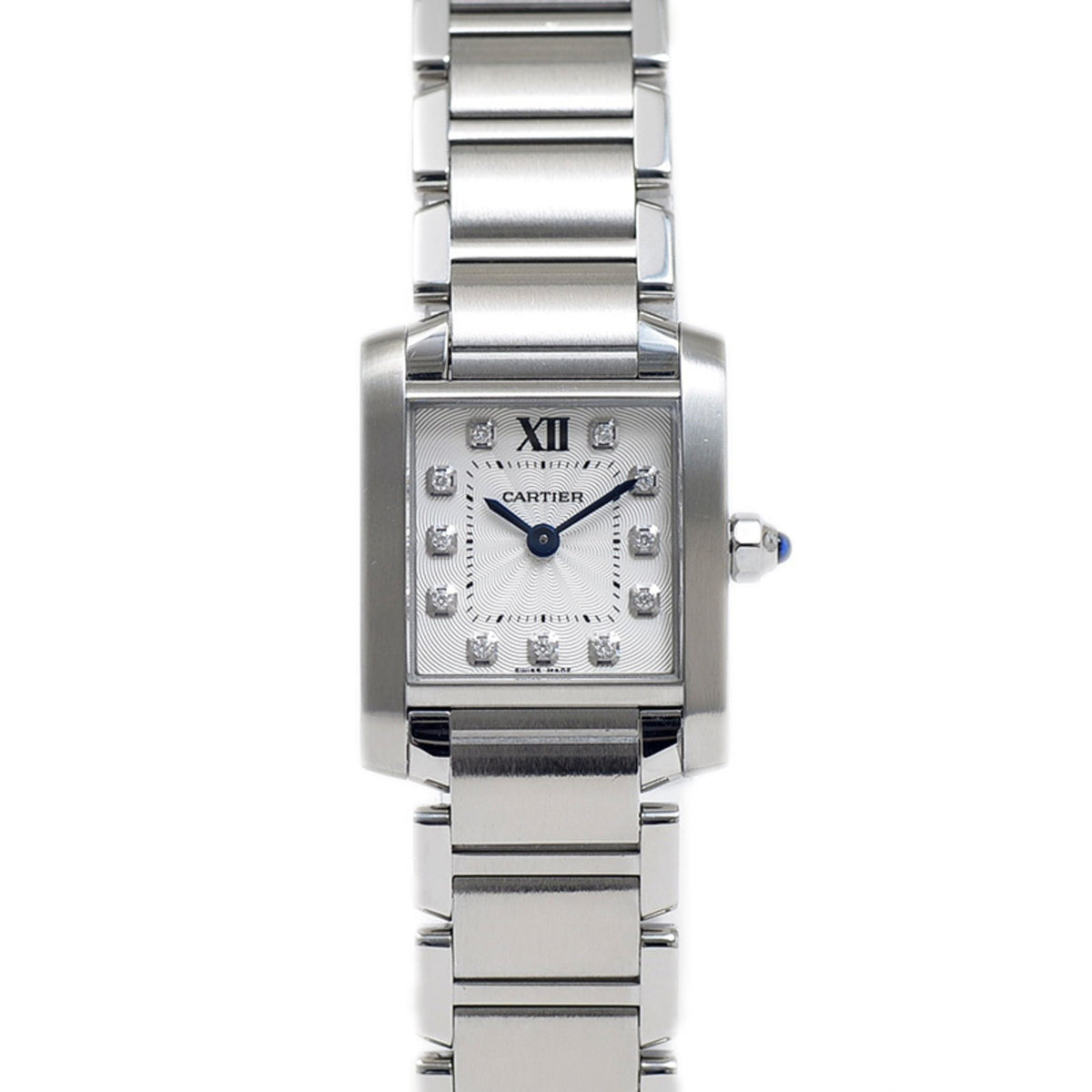 Pre-Owned Cartier Tank Francaise SM Watch for Women, Silver Dial, 11P Diamonds, WE110006 BP
